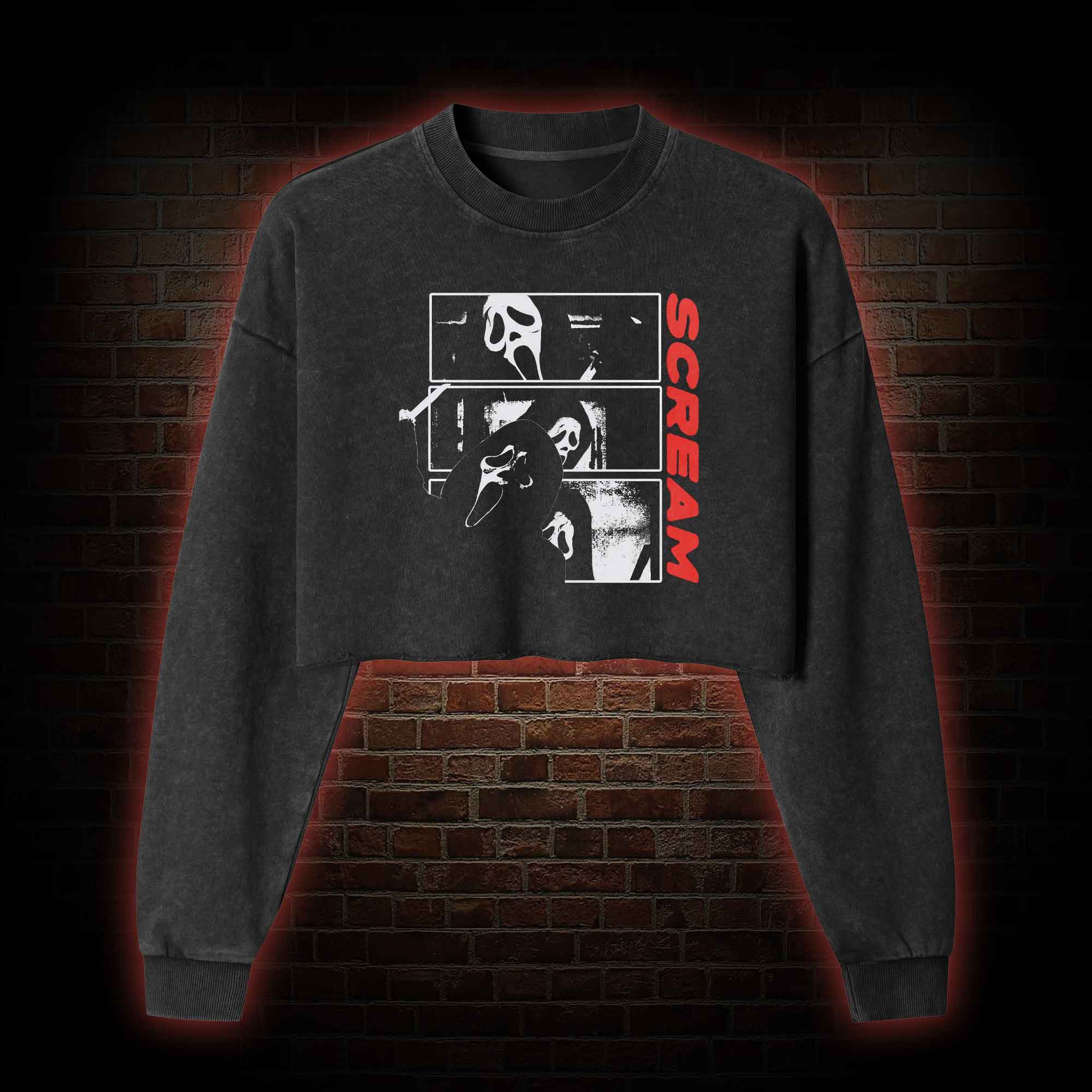 Don't Hang up the Phone Washed Cropped Sweatshirts