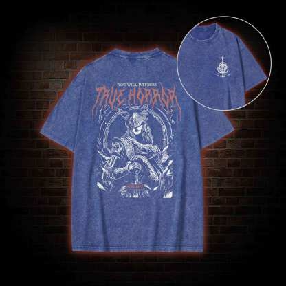 True Horror Back Print Washed T-shirt