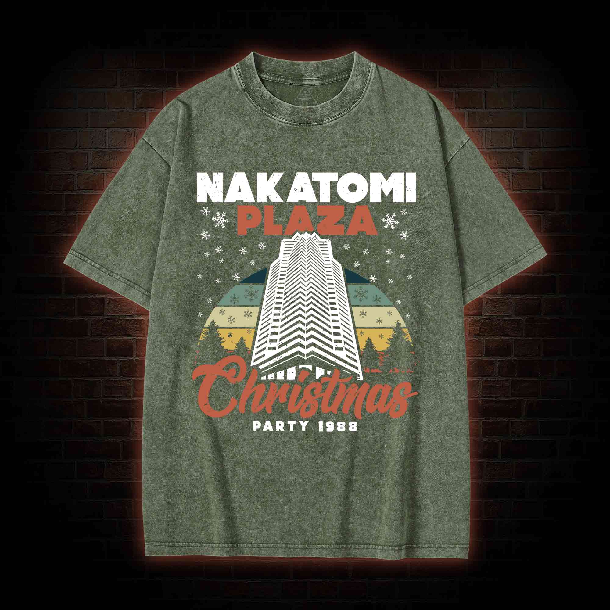 Nakatomi Plaza Christmas Party Washed T-shirt