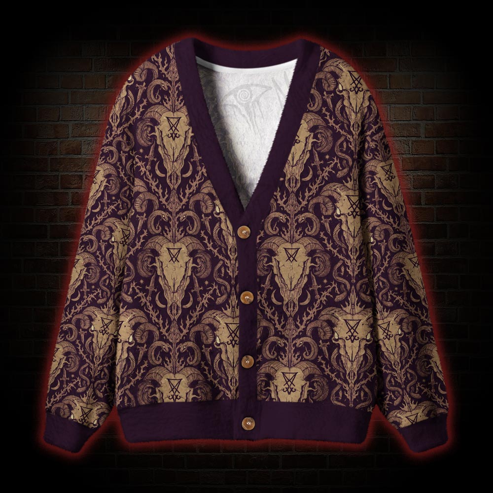 Infernal Ram Skulls Cardigan Sweater