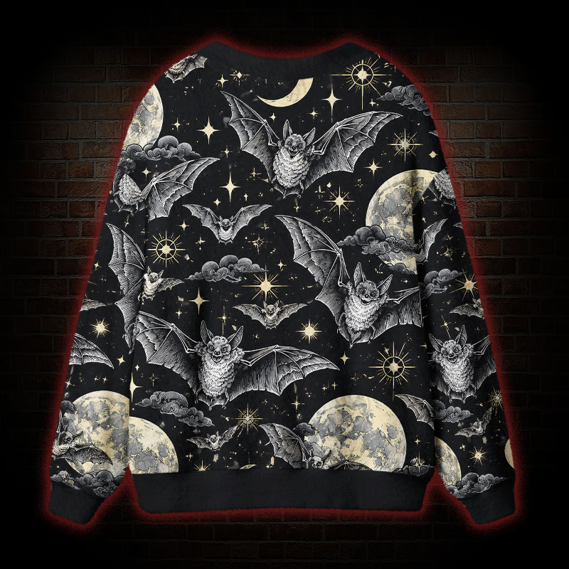 Moonlit Bat Garden Cardigan Sweater