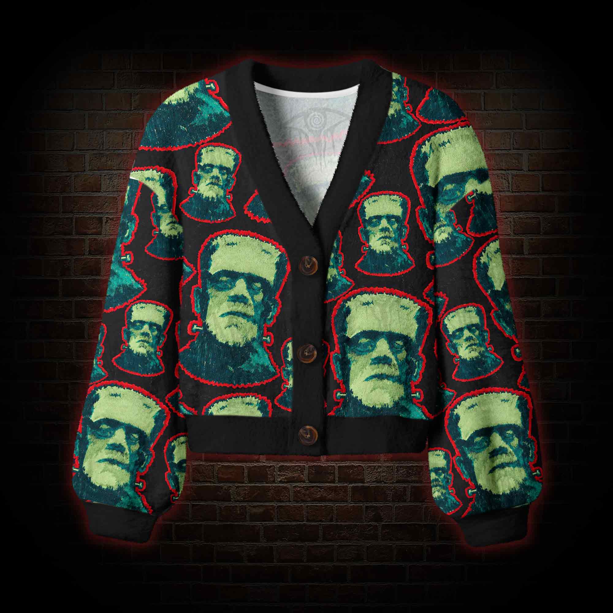 Vintage Frankenstein Women's Cardigan Sweater