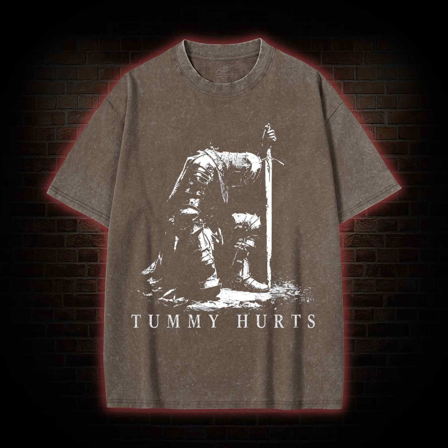 Dark Fantasy Knight Washed T-shirt