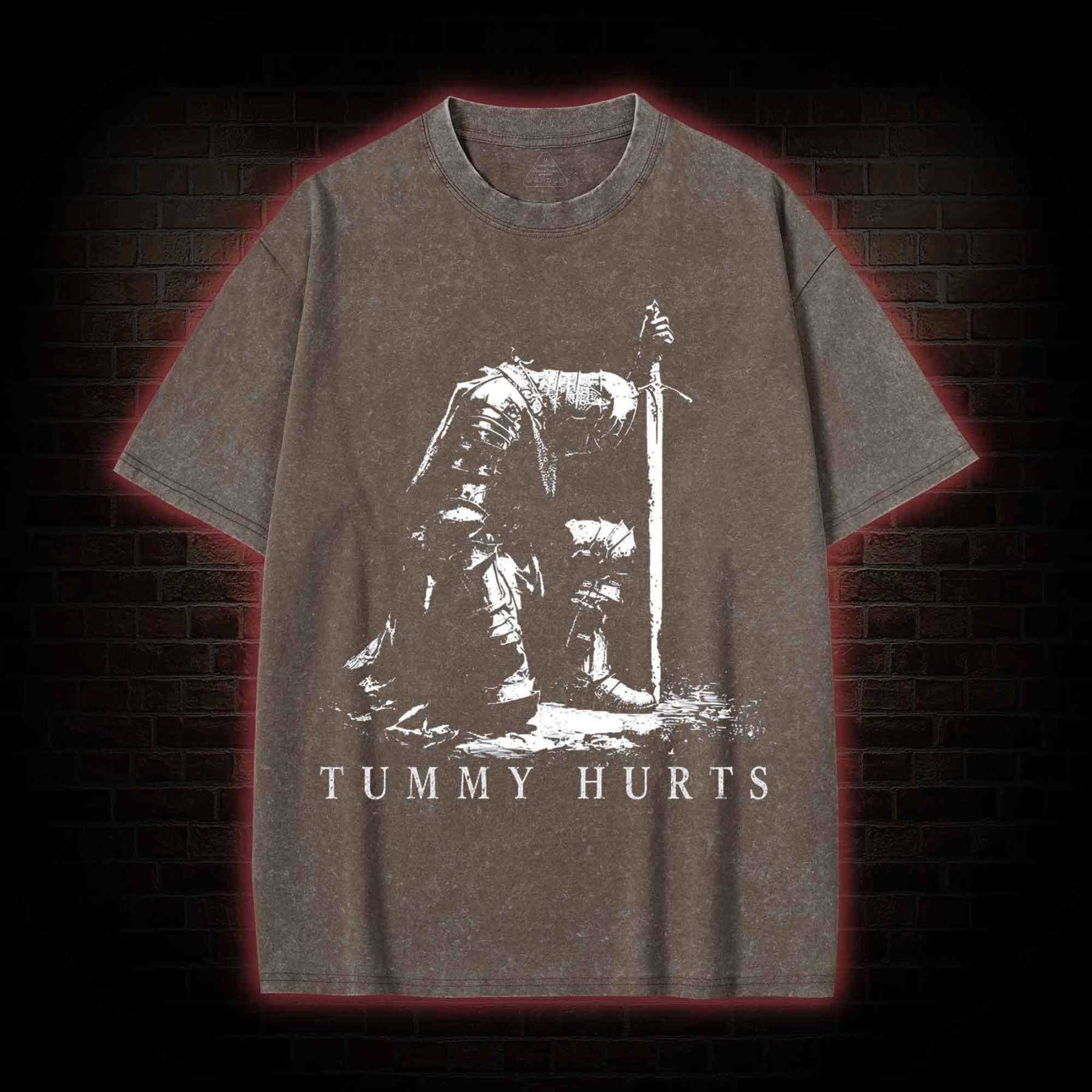 Dark Fantasy Knight Washed T-shirt