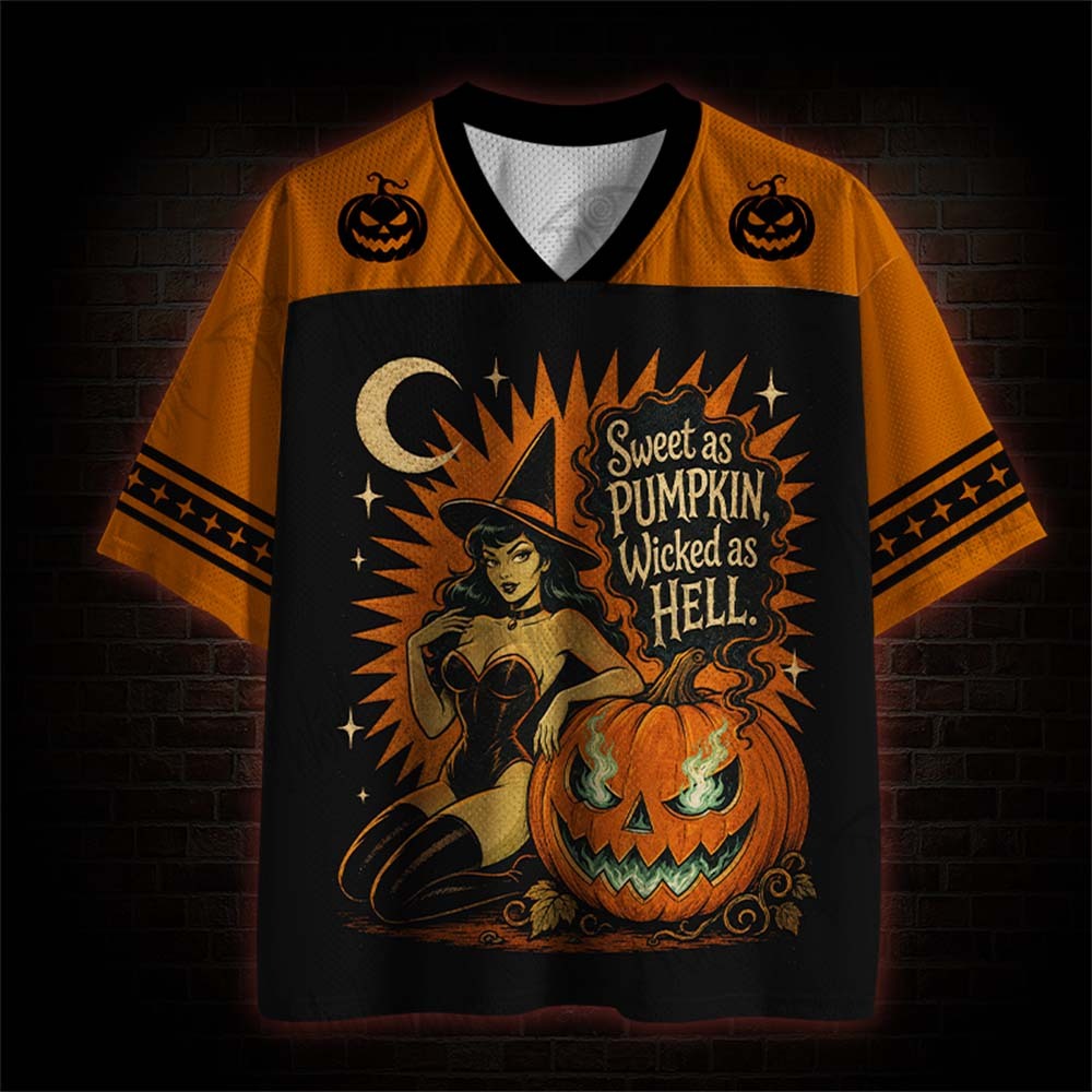 Sweet as Pumpkin Wicked as Hell Mesh Jersey
