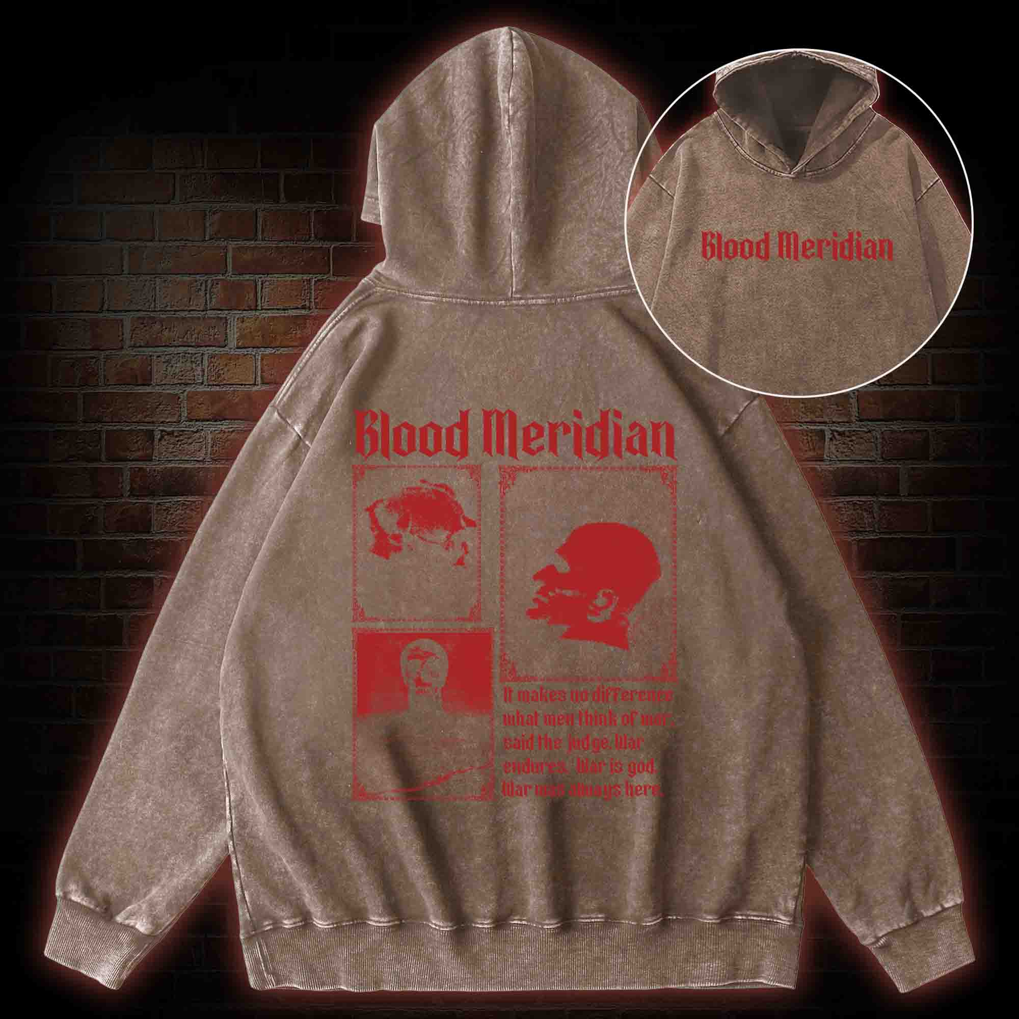 Blood Meridian Vintage Back Print Washed Hoodie