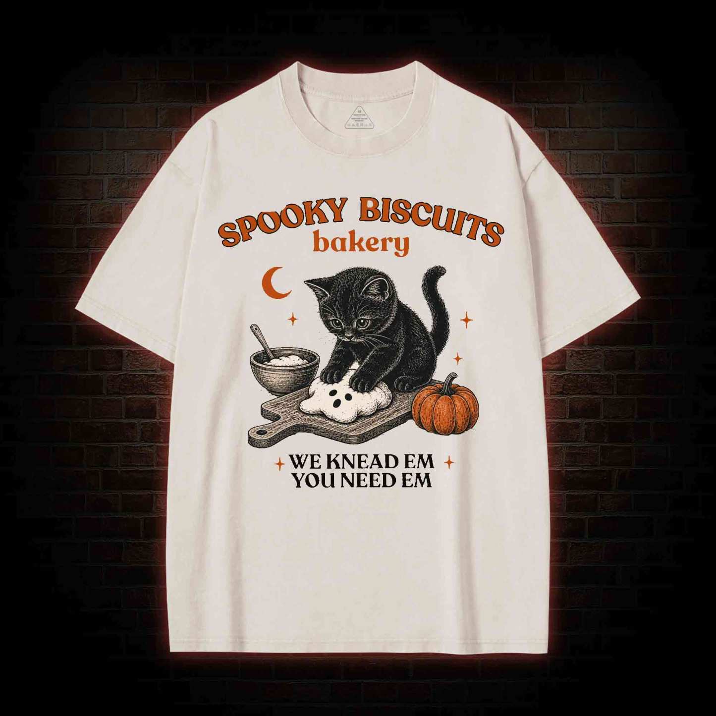 Spooky Biscuits Bakery Washed T-shirt