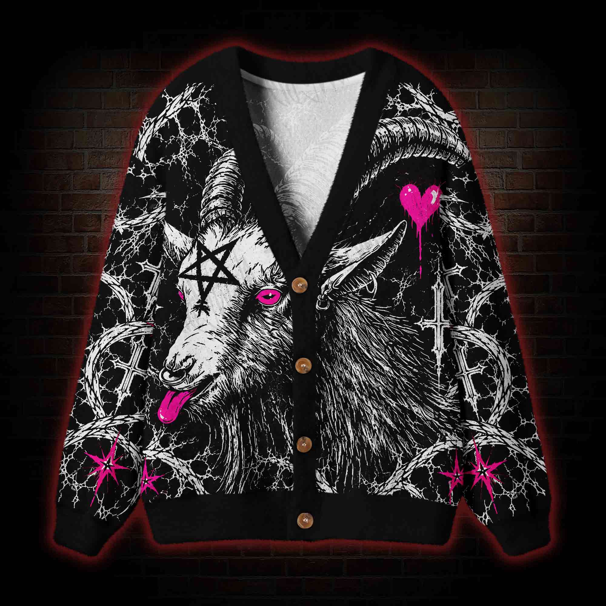 Witch Goat Cardigan Sweater