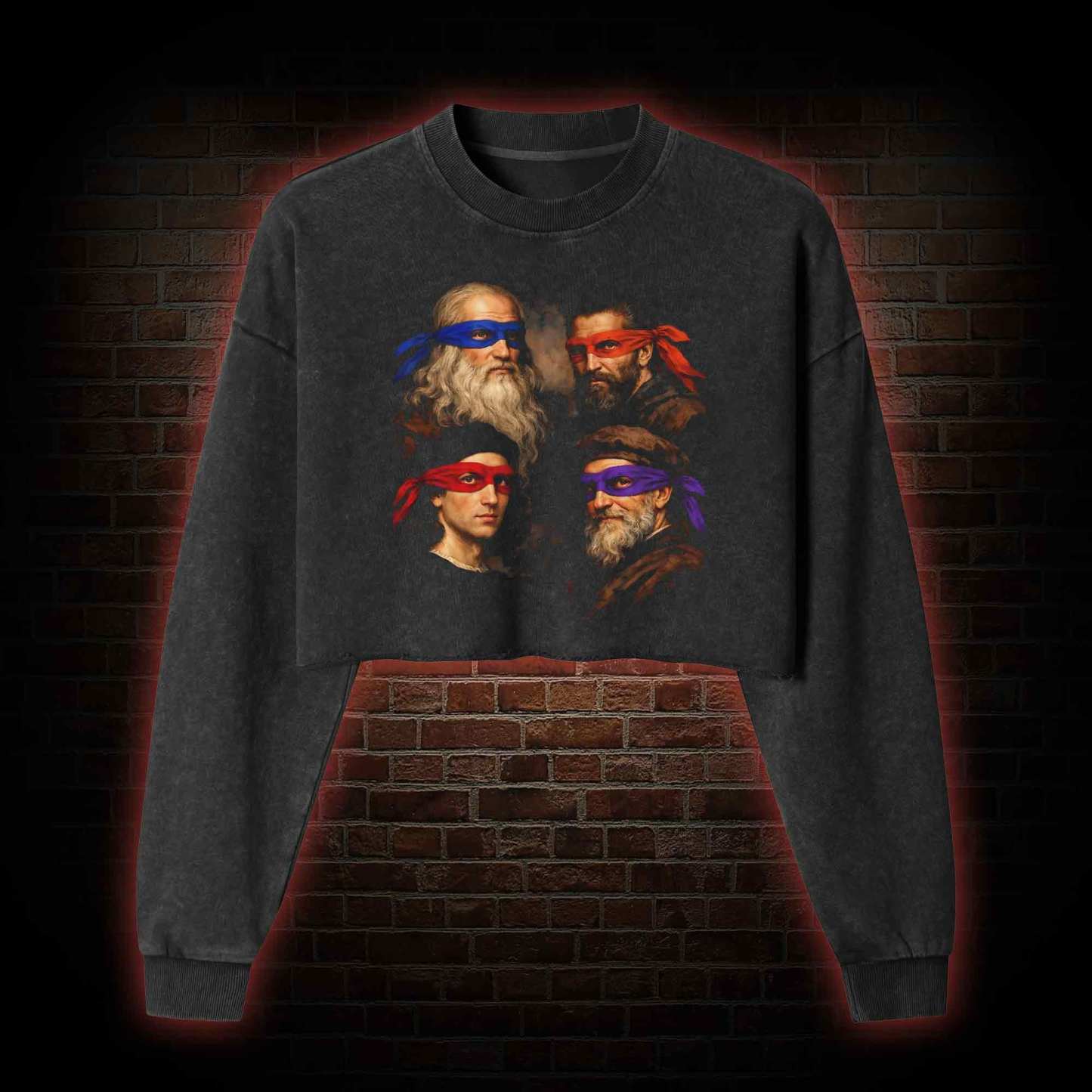 Masters of Art by day Washed Cropped Sweatshirts