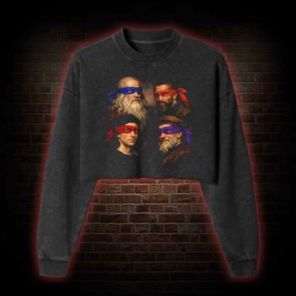 Masters of Art by day Washed Cropped Sweatshirts