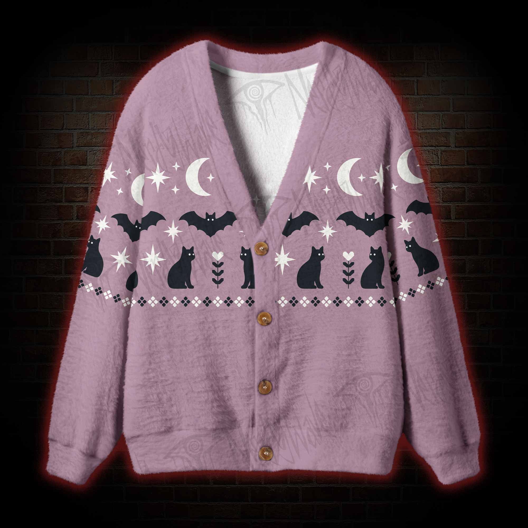 Lunar Cat Bat Cardigan Sweater