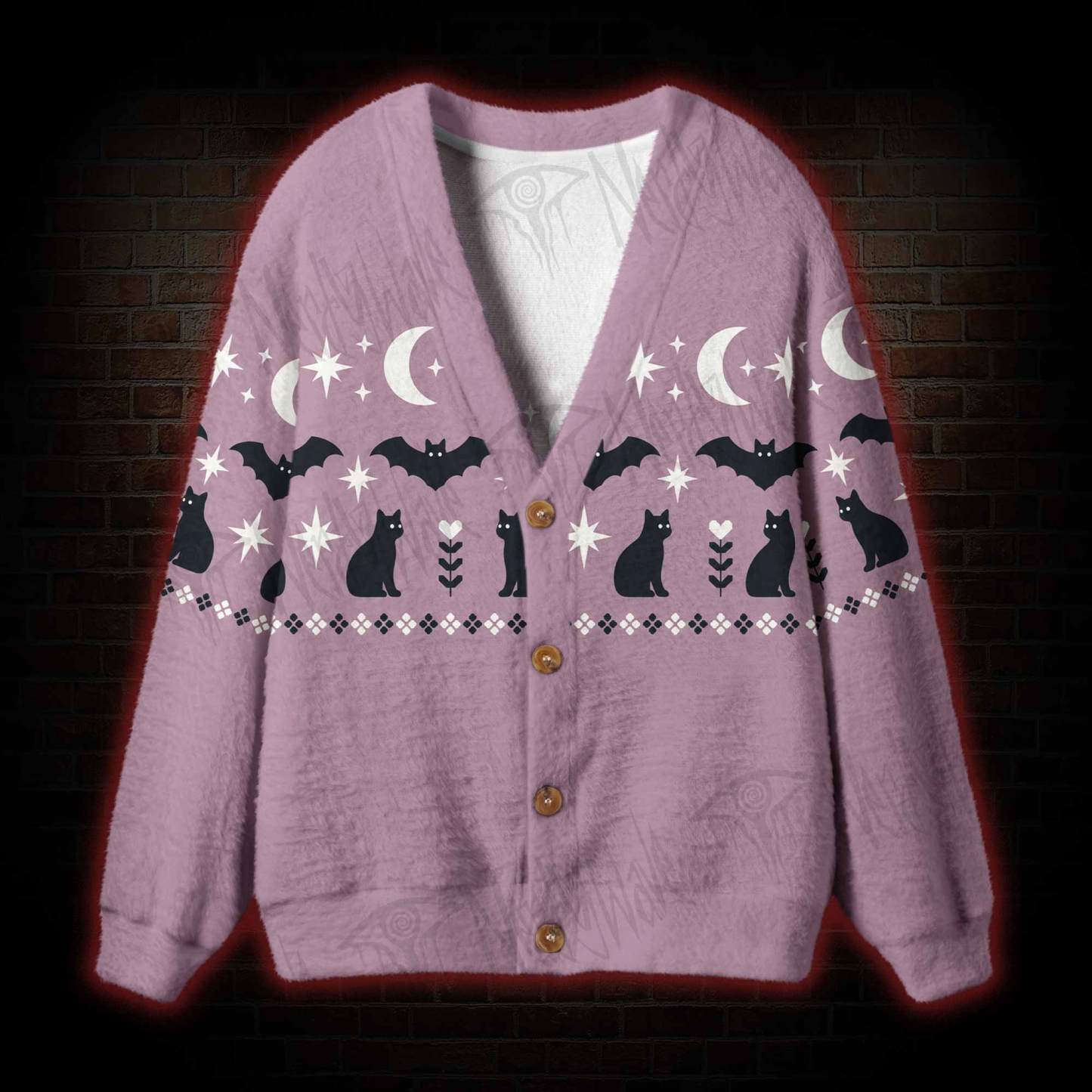 Lunar Cat Bat Cardigan Sweater