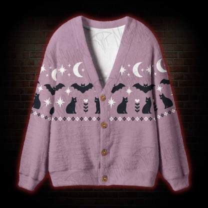 Lunar Cat Bat Cardigan Sweater