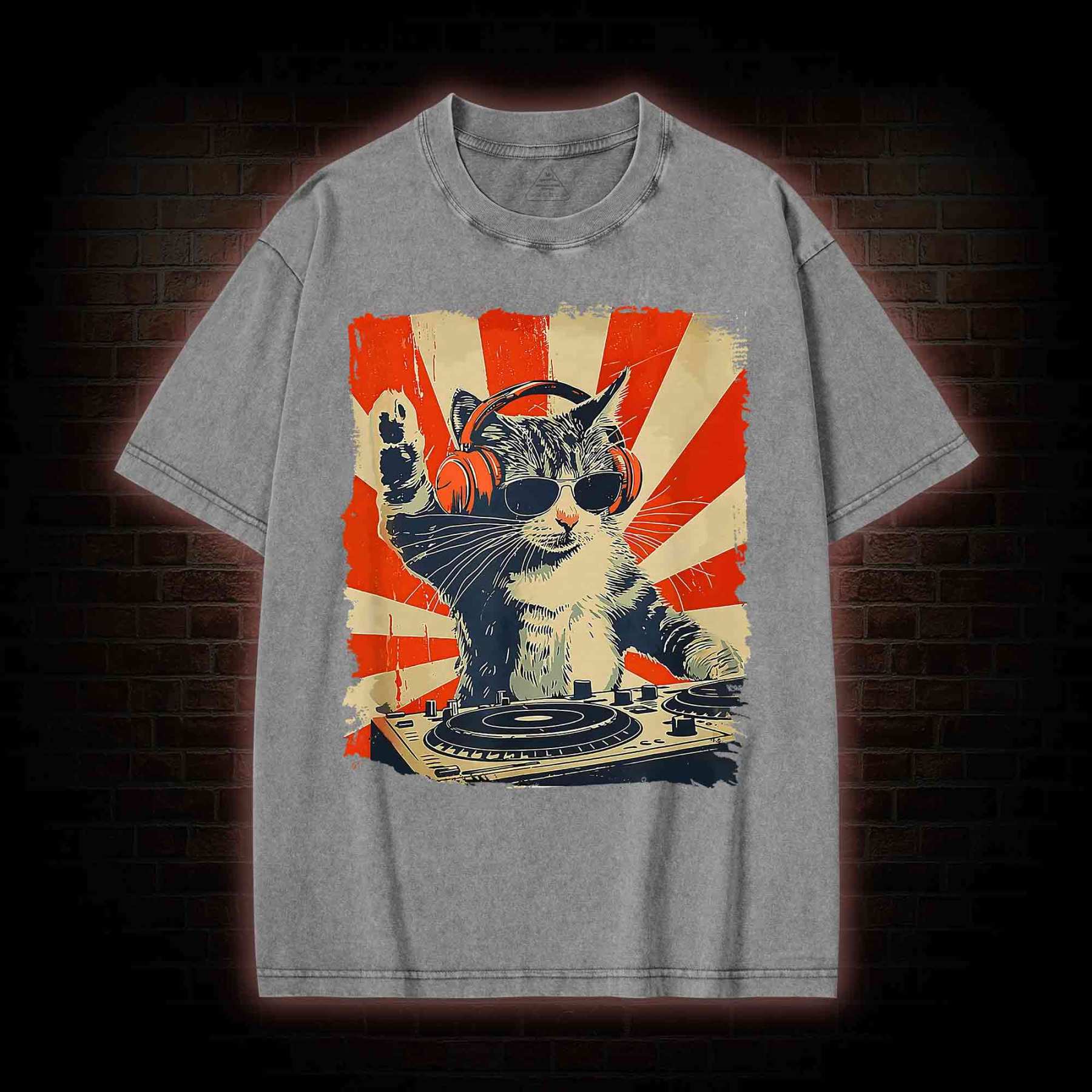 Dj Cat Washed T-shirt
