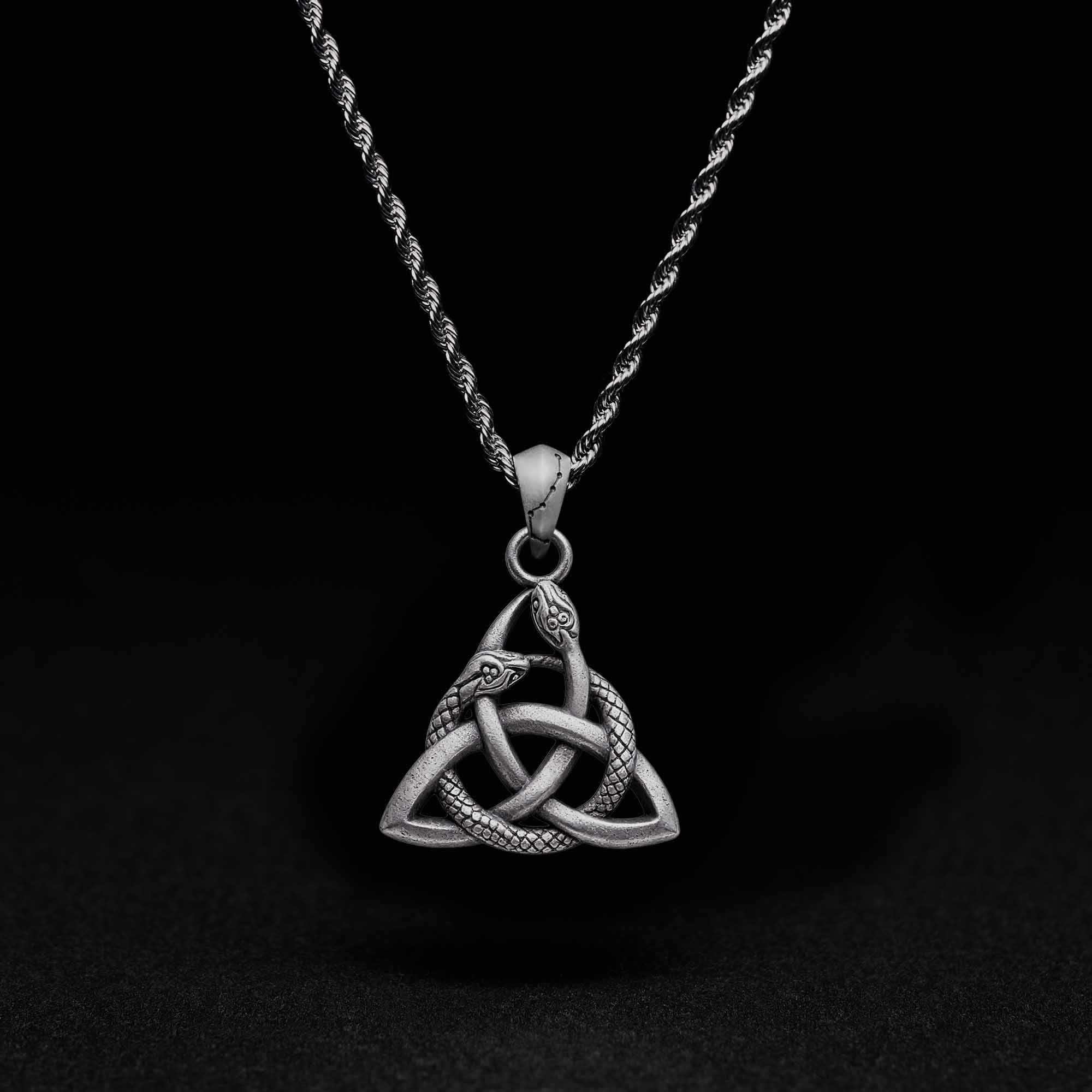 Eternal Serpent Trinity Sculptural Necklace