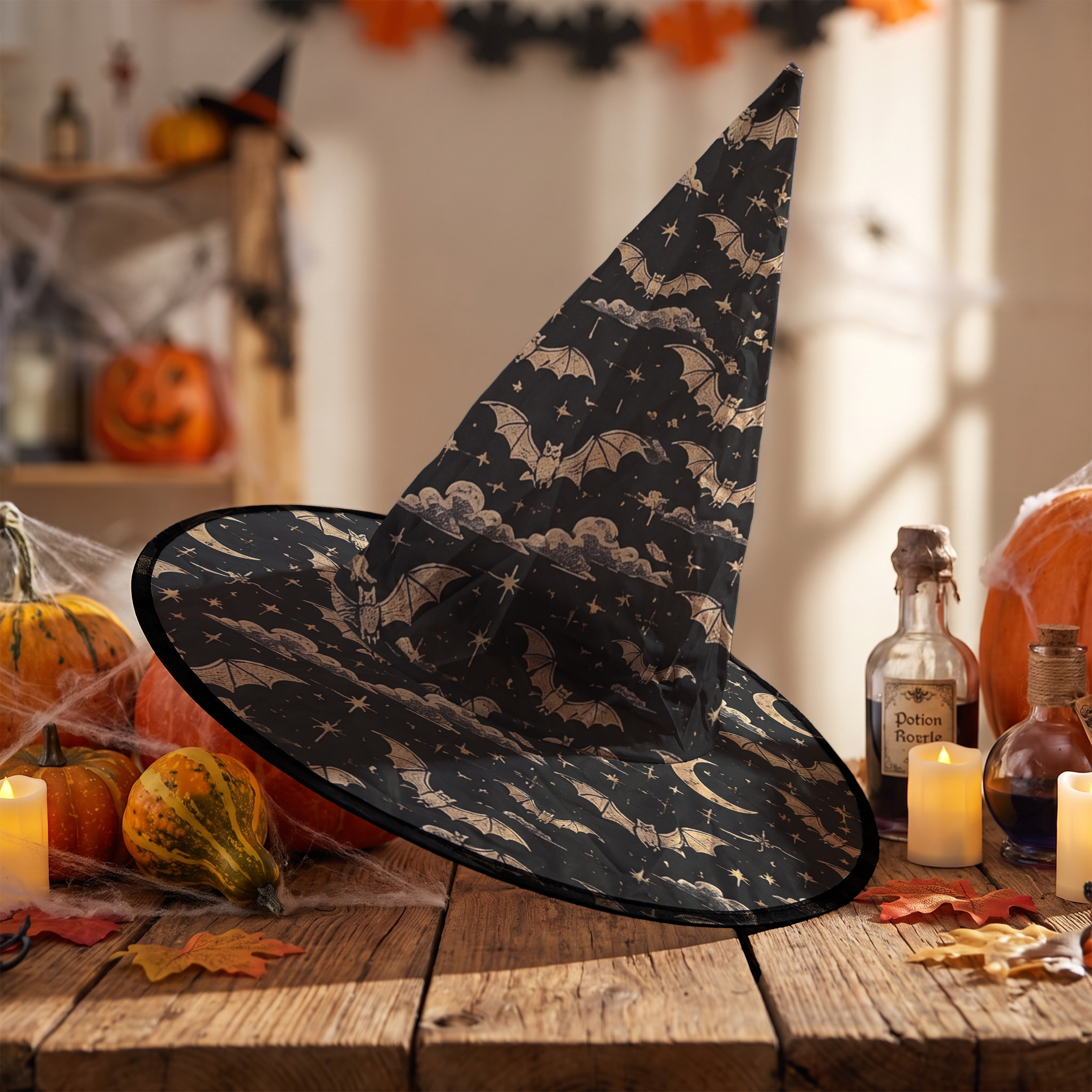 Bats Halloween Witch Hat
