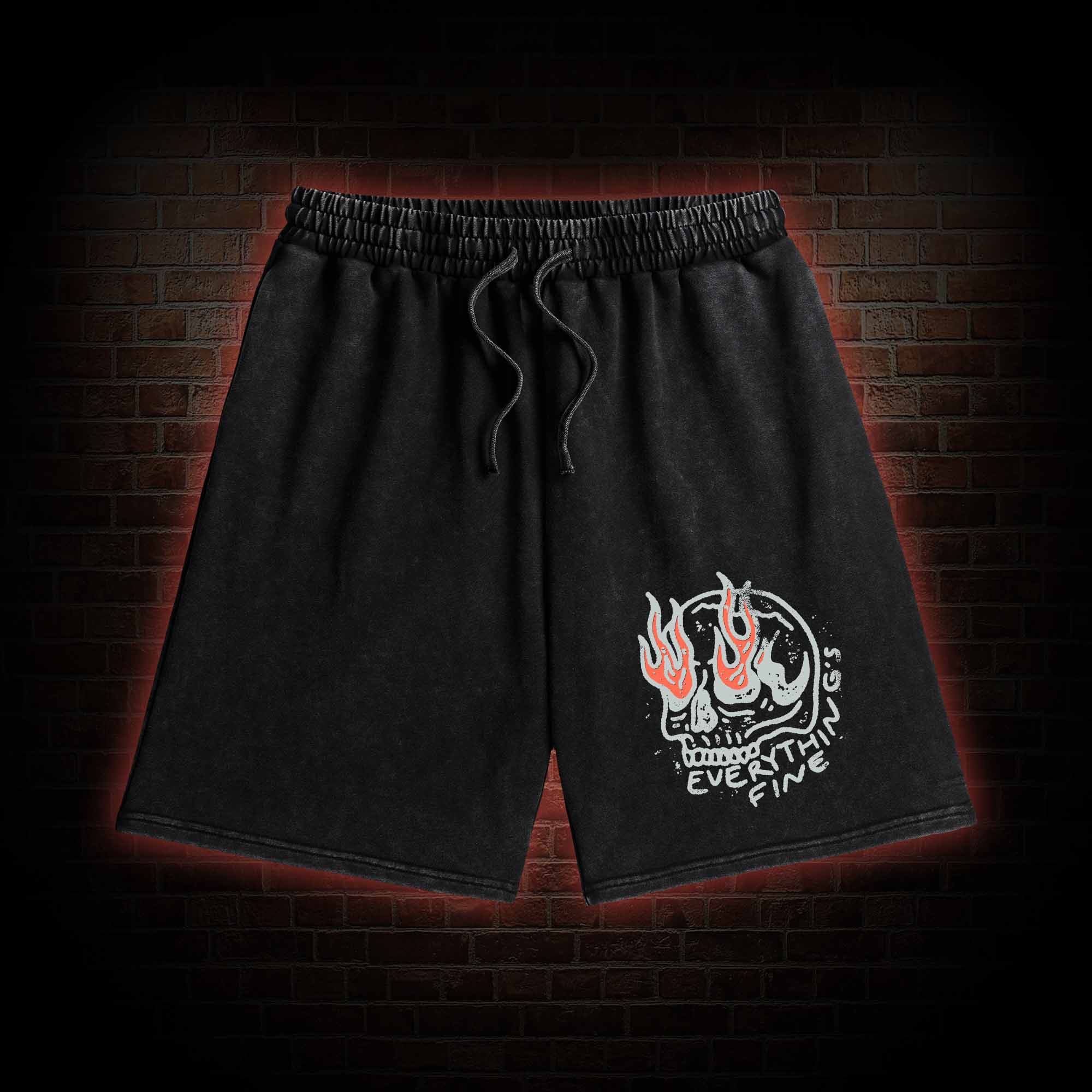 Everything Is Fine Washed Shorts