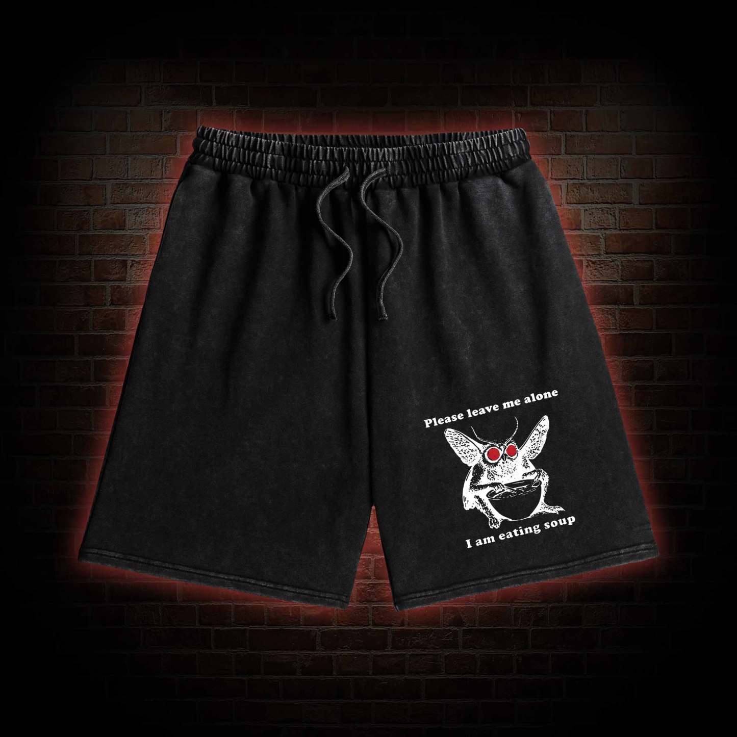 Mothman Eating Soup Washed Shorts