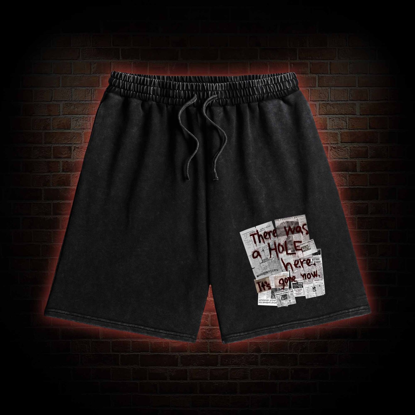 There Was a Hole Washed Shorts