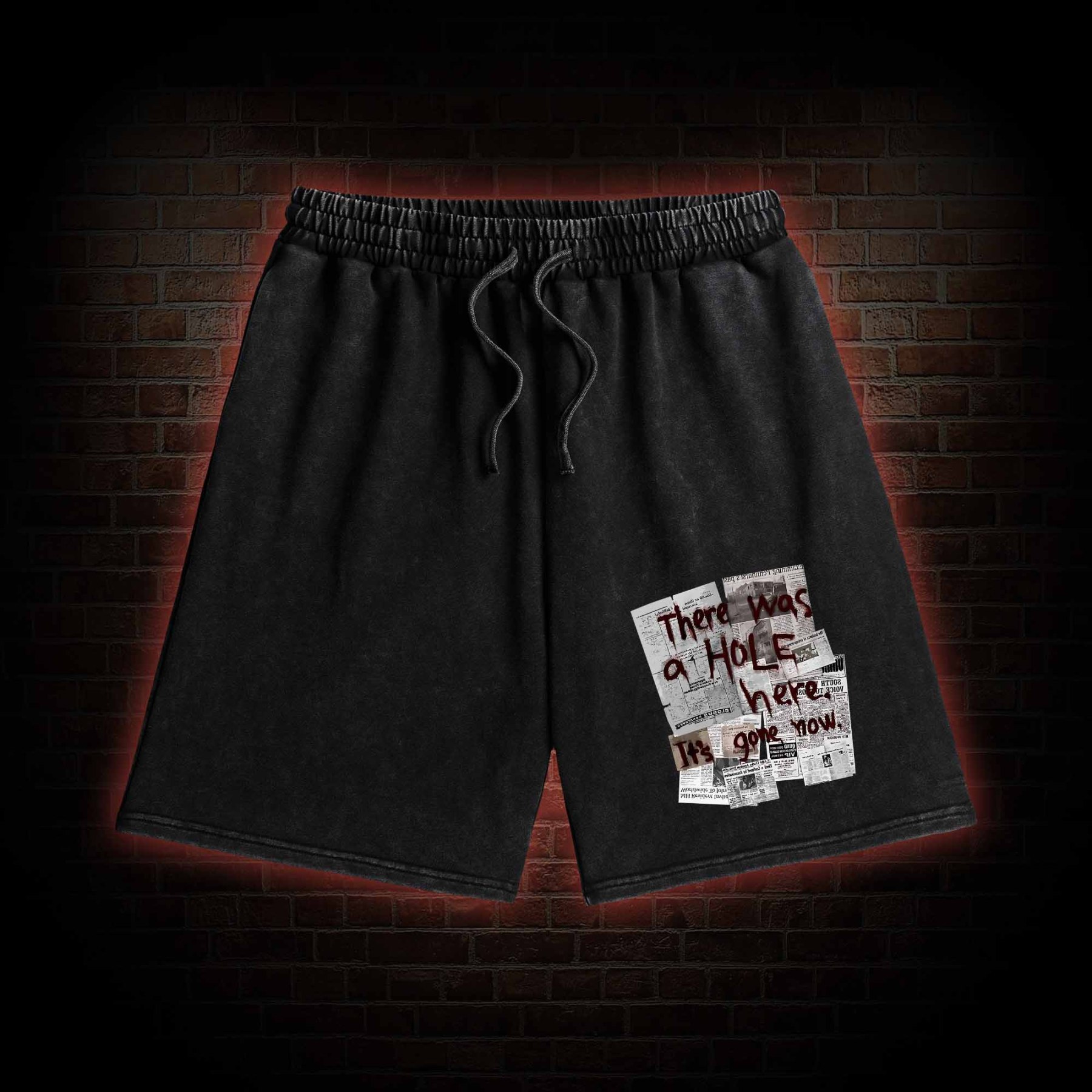 There Was a Hole Washed Shorts