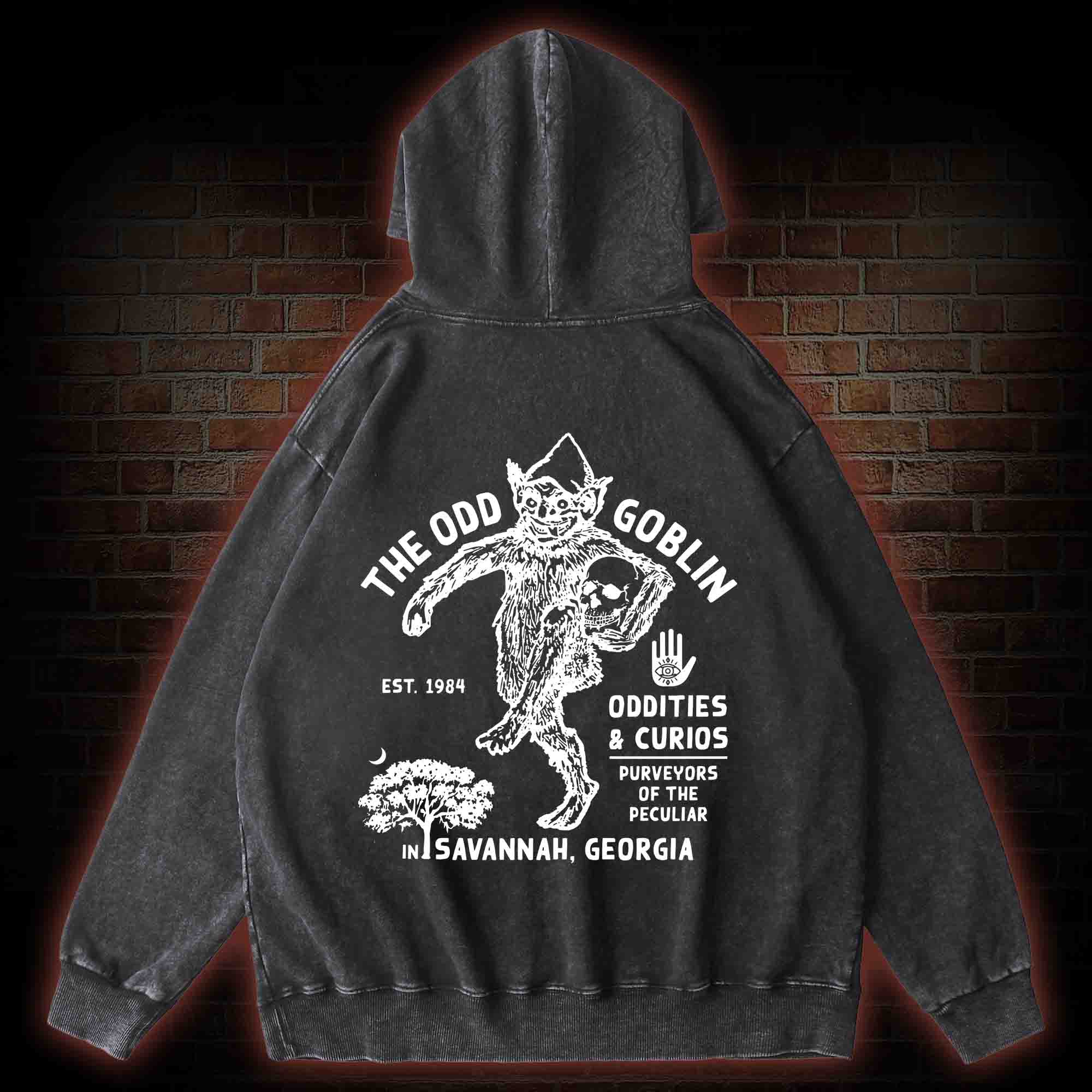 The Odd Goblin back print washed hoodie