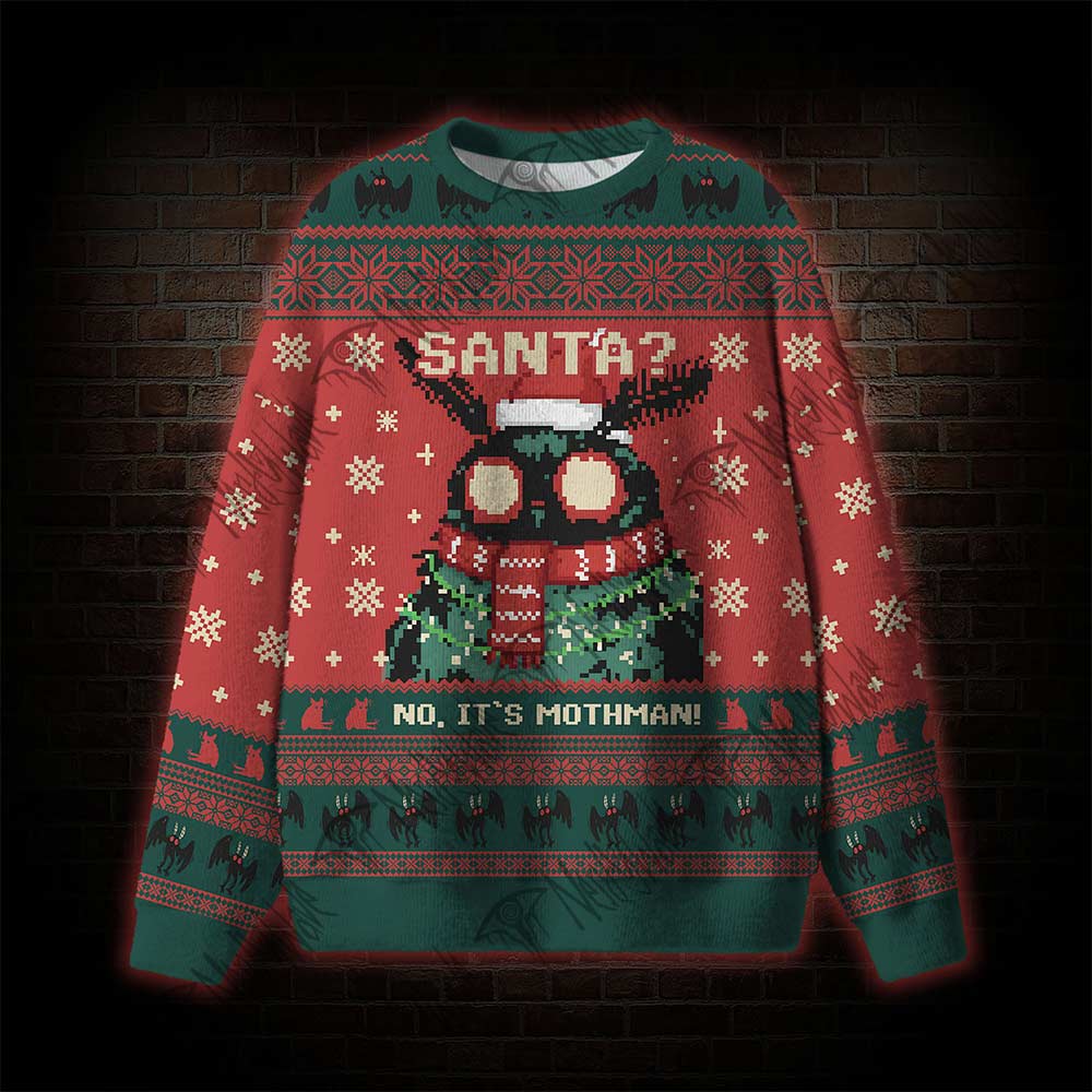 Santa? No It's Mothman Ugly Sweatshirts