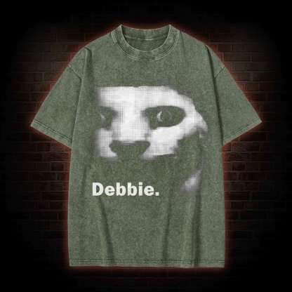 Debbie Creepy Cat Washed T-shirt