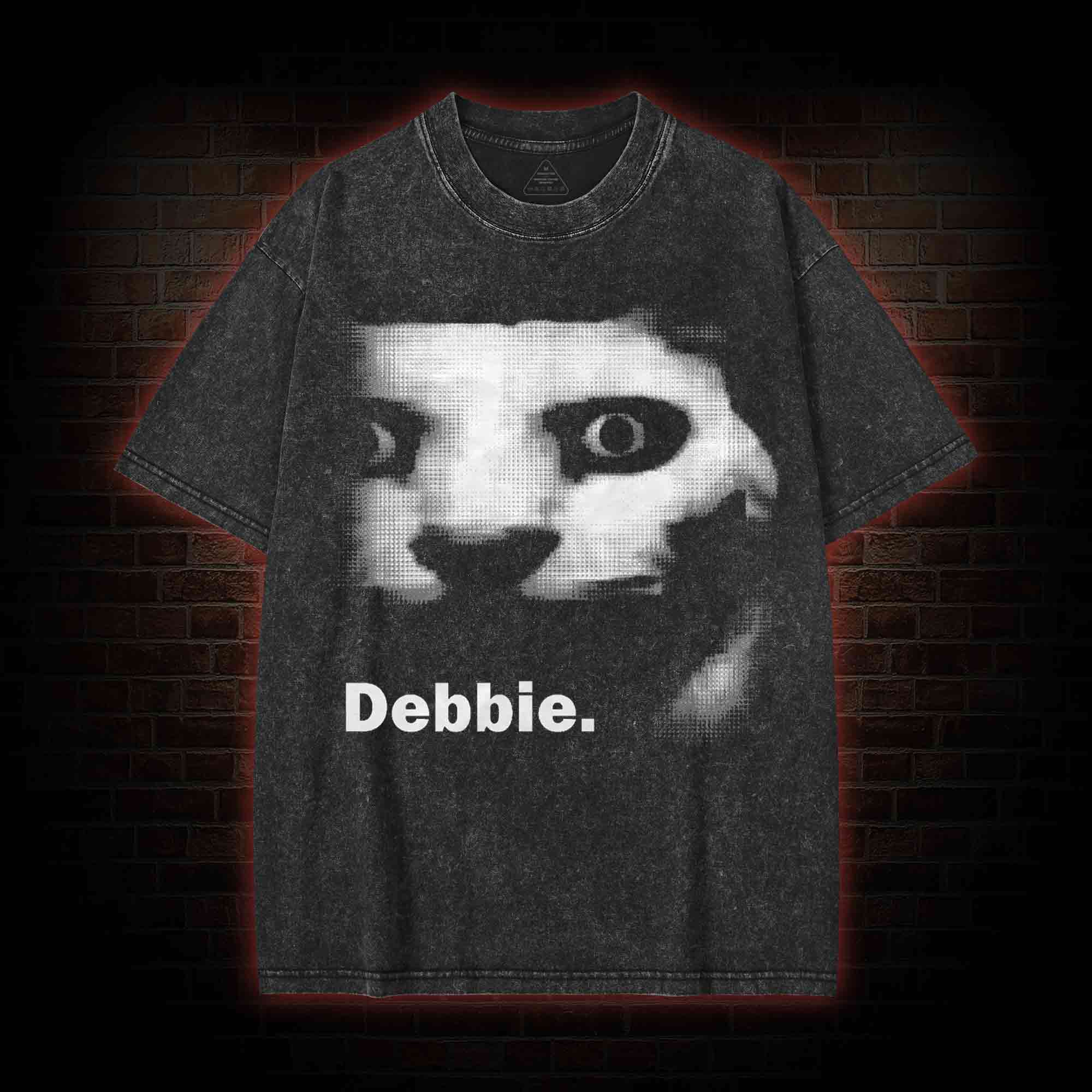 Debbie Creepy Cat Washed T-shirt