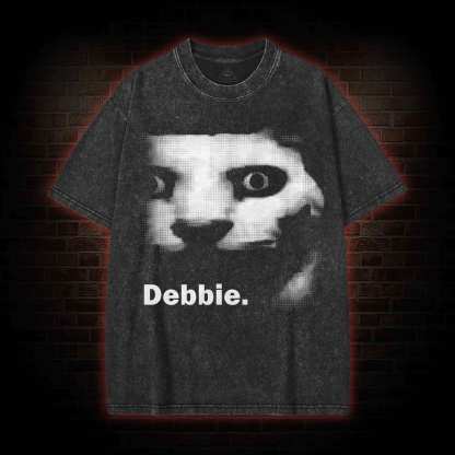 Debbie Creepy Cat Washed T-shirt