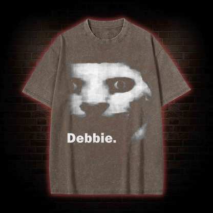 Debbie Creepy Cat Washed T-shirt