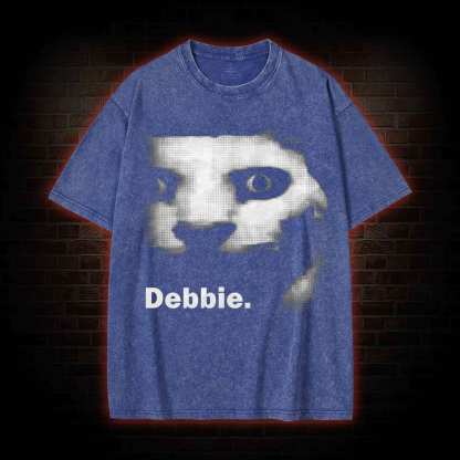 Debbie Creepy Cat Washed T-shirt