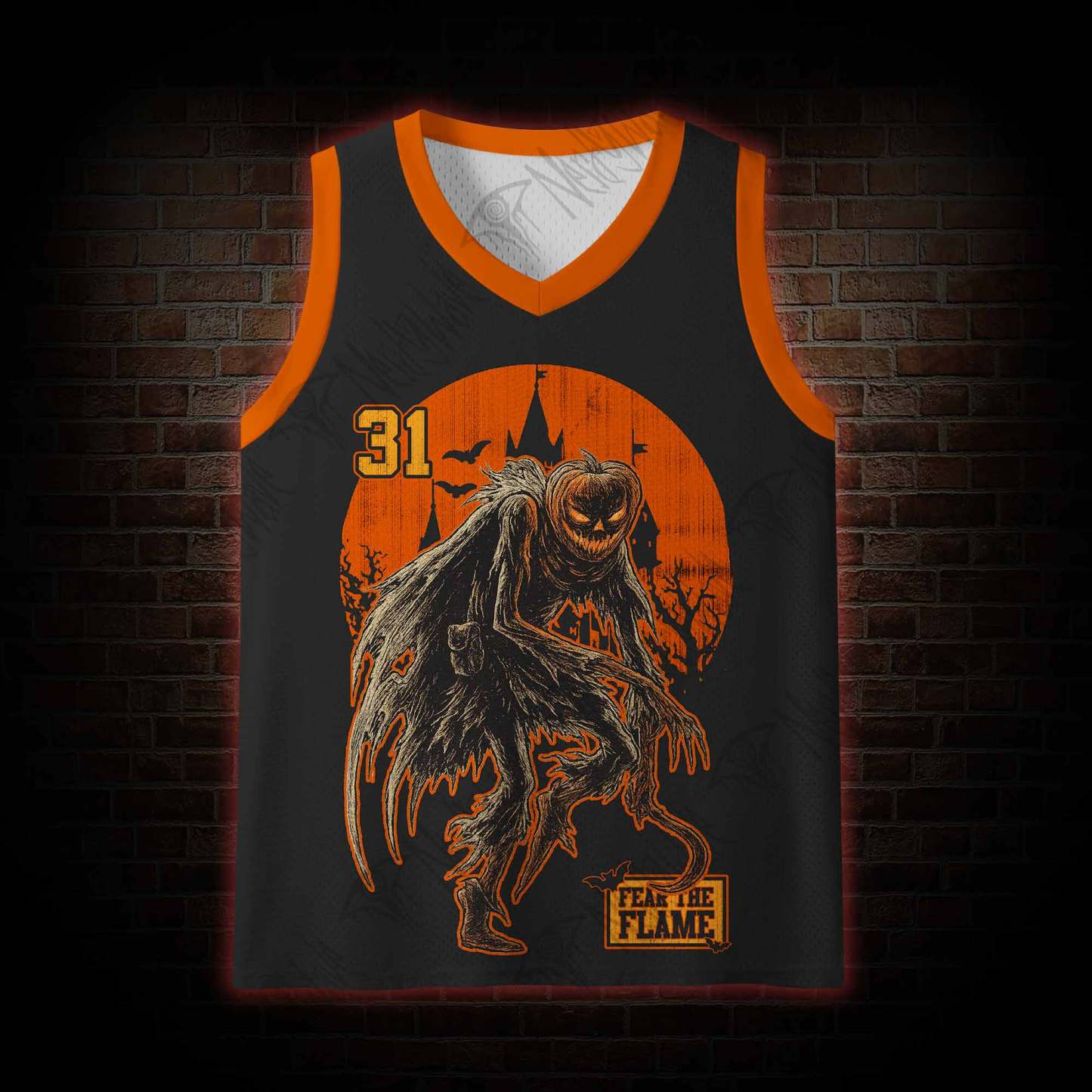 Pumpkin Man Mesh Jersey Tank Top