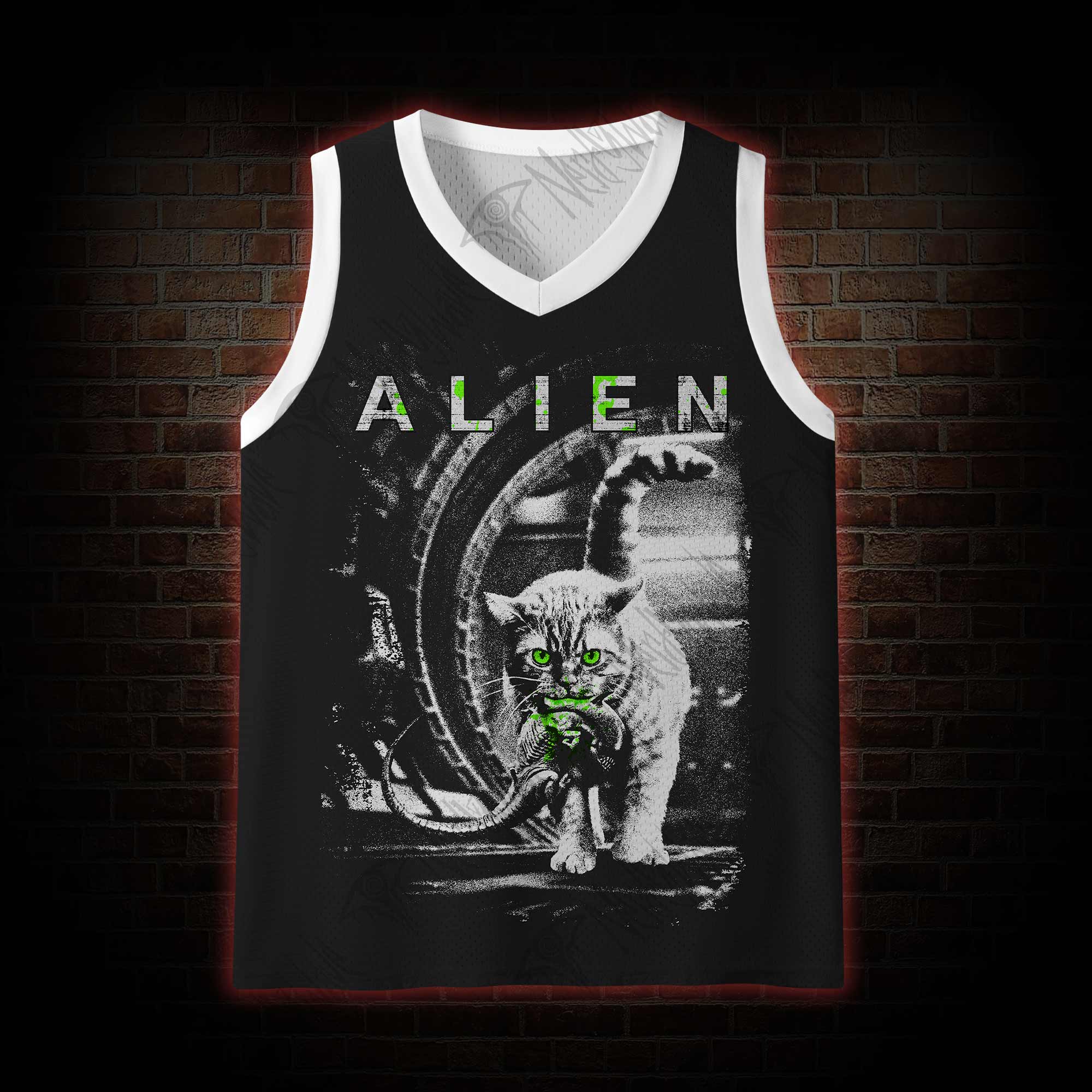 Alien Cat Mesh Jersey Tank Top