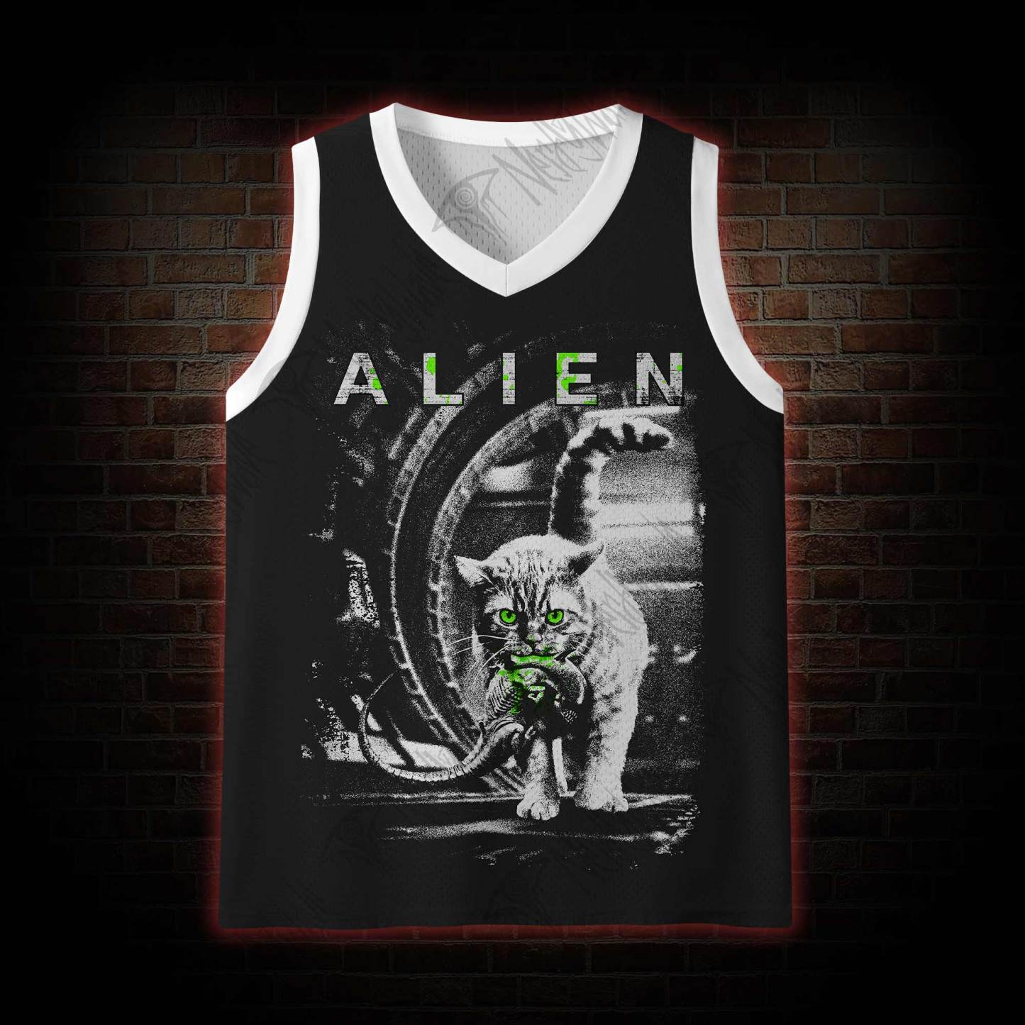 Alien Cat Mesh Jersey Tank Top