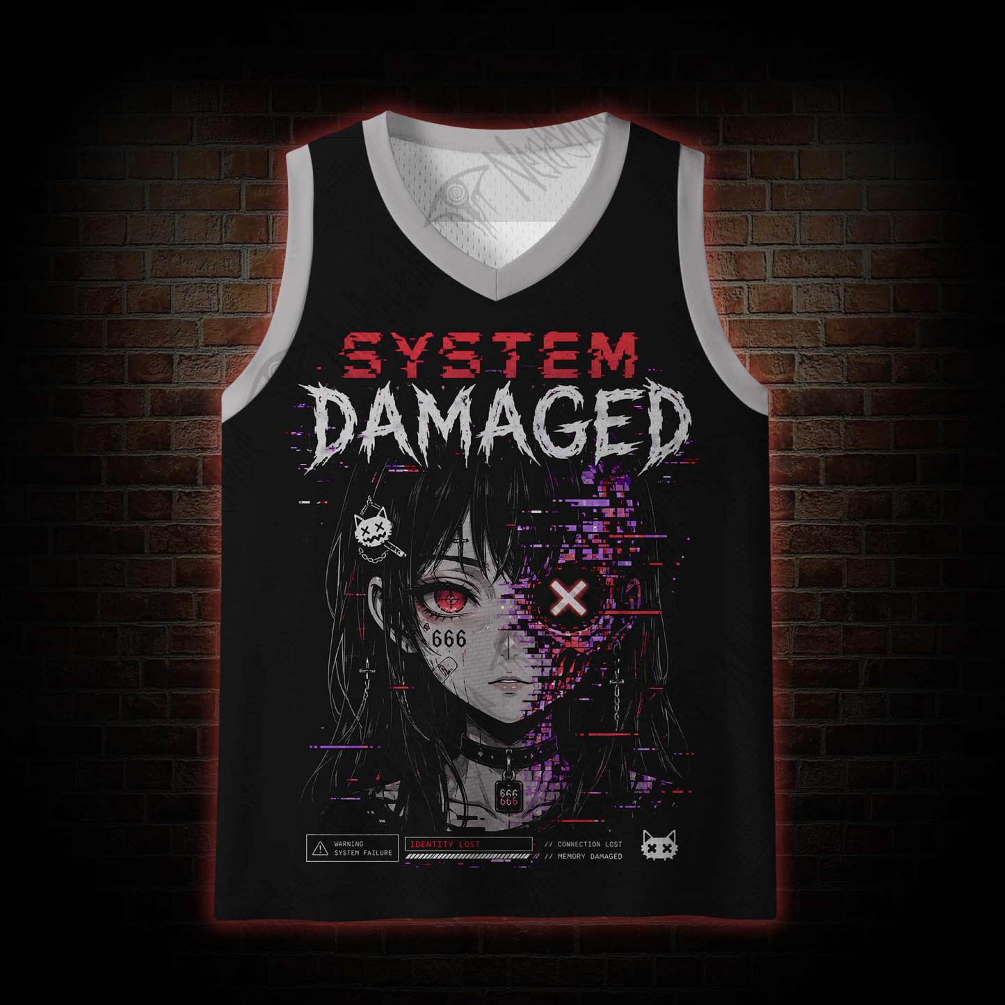 System Damage Mesh Jersey Tank Top