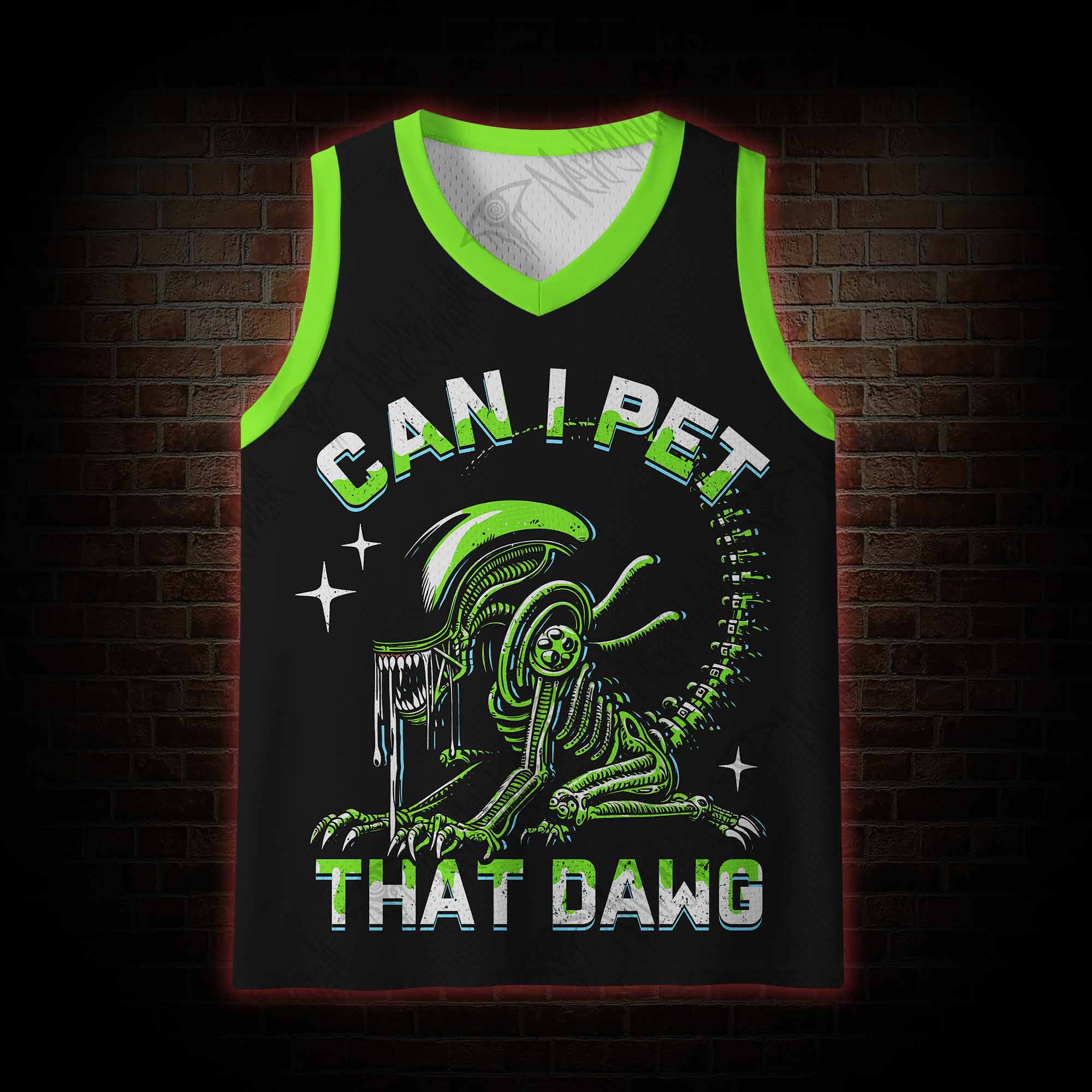Can I Pet That Dawg Mesh Jersey Tank Top