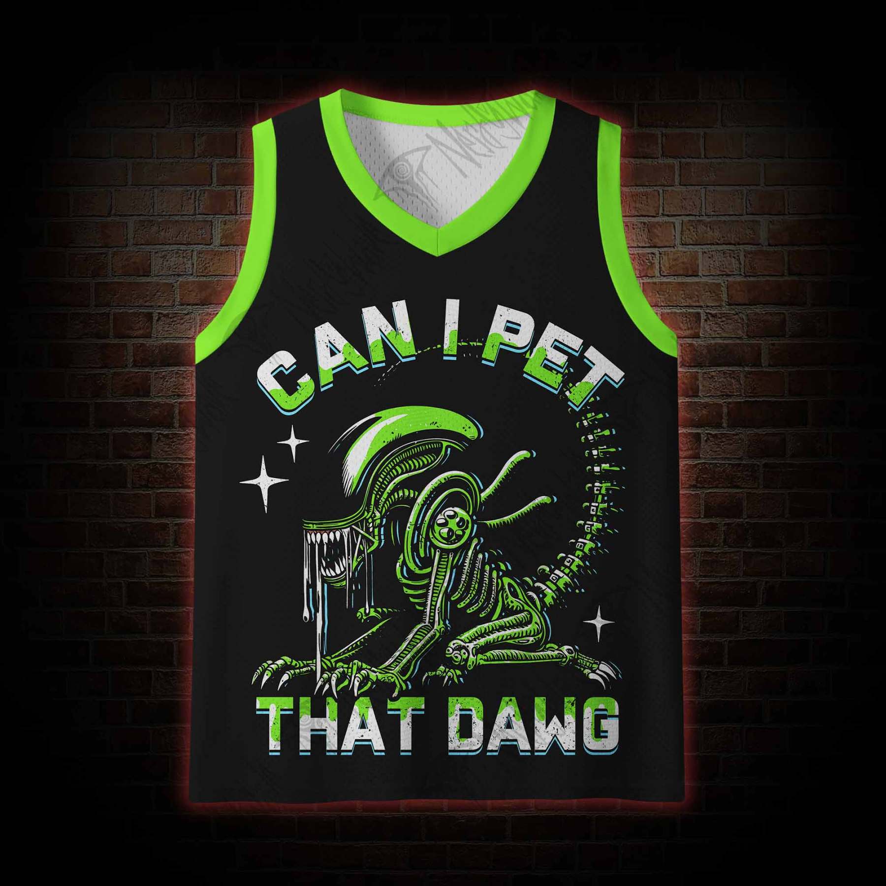 Can I Pet That Dawg Mesh Jersey Tank Top