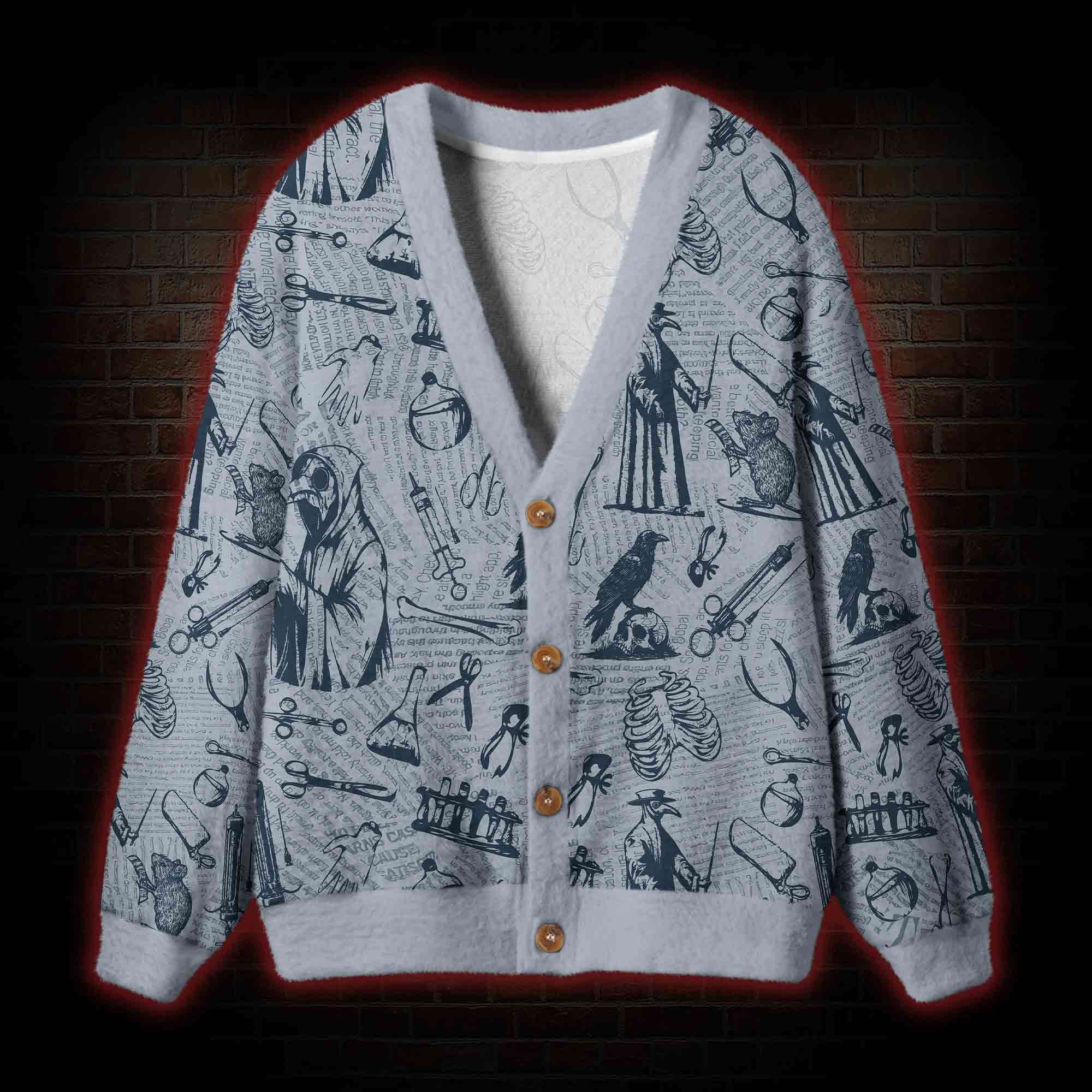 Black Death Cardigan Sweater