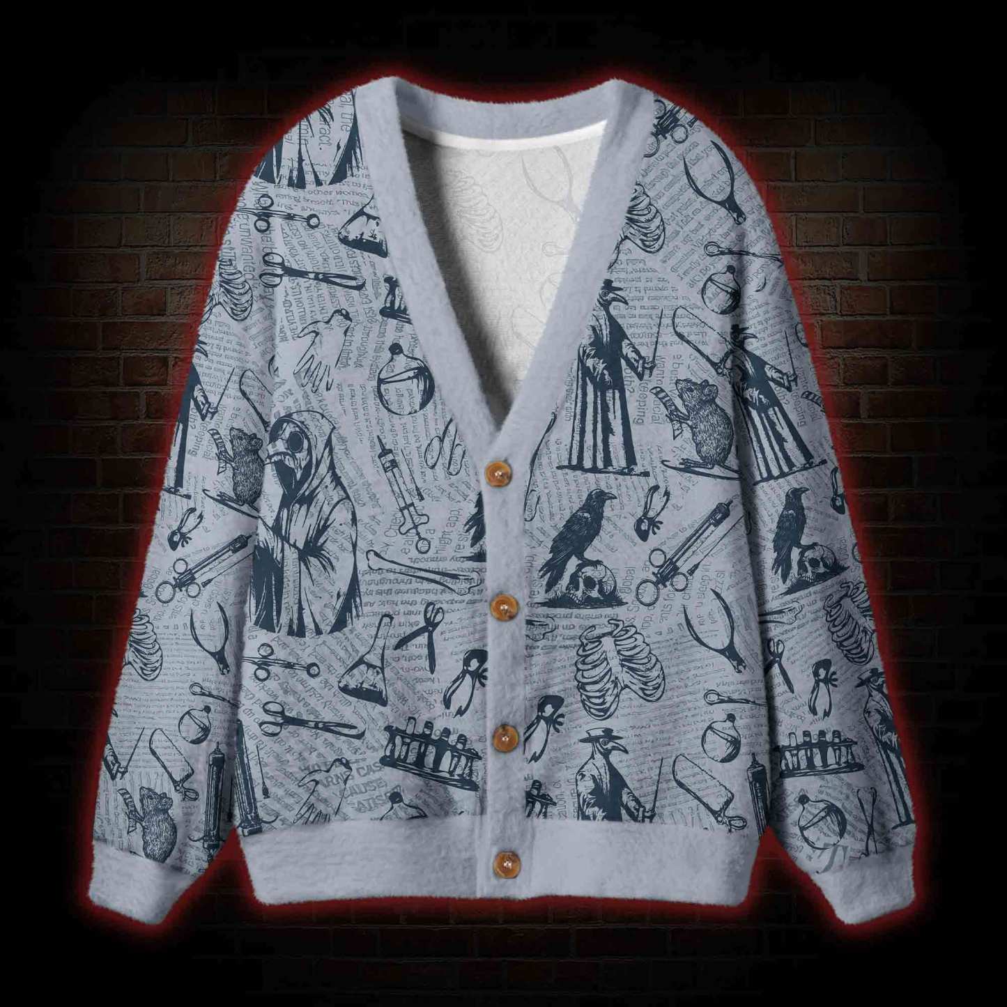 Black Death Cardigan Sweater