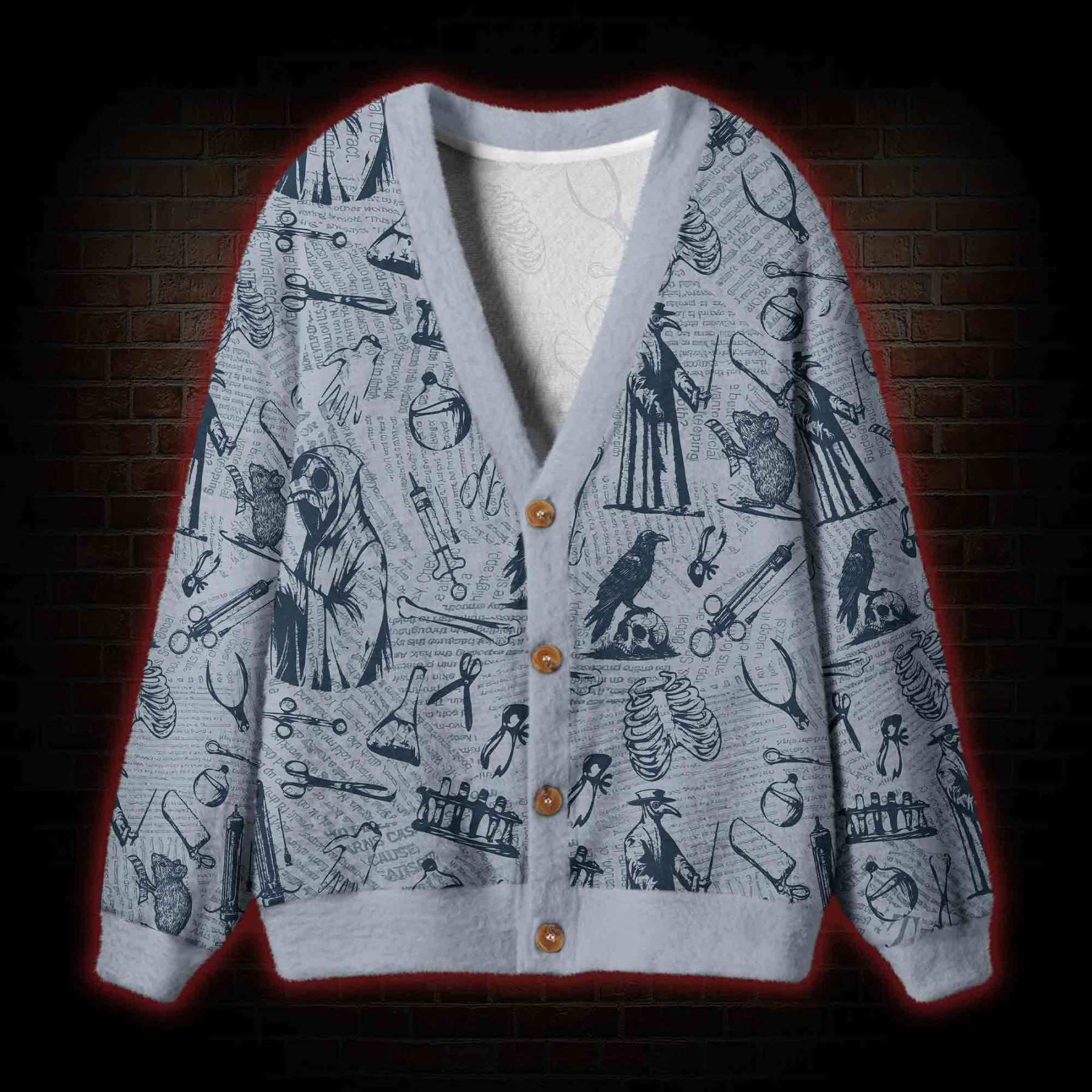 Black Death Cardigan Sweater