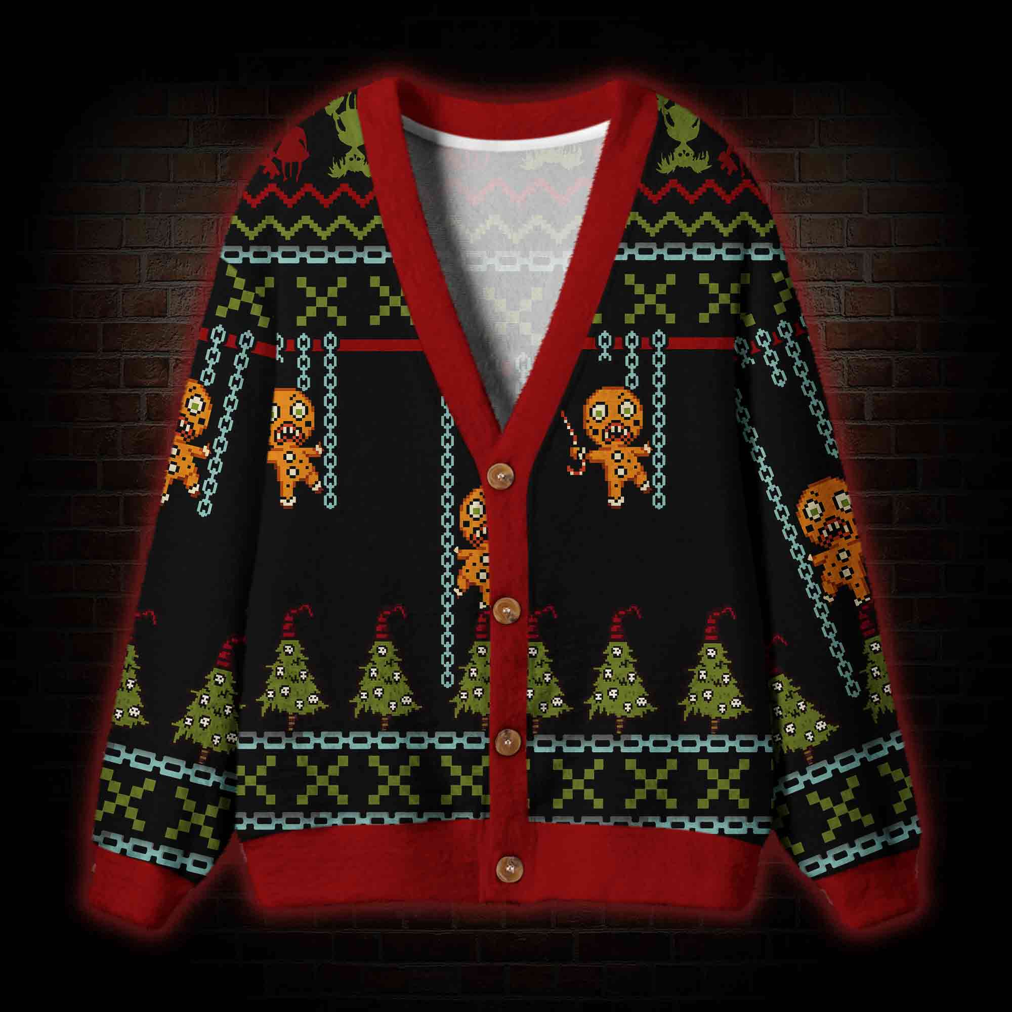 Merry Krampus Cardigan Sweater