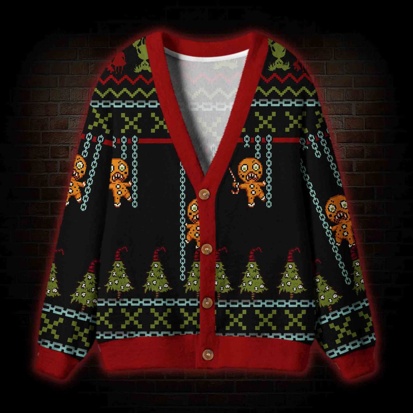 Merry Krampus Cardigan Sweater