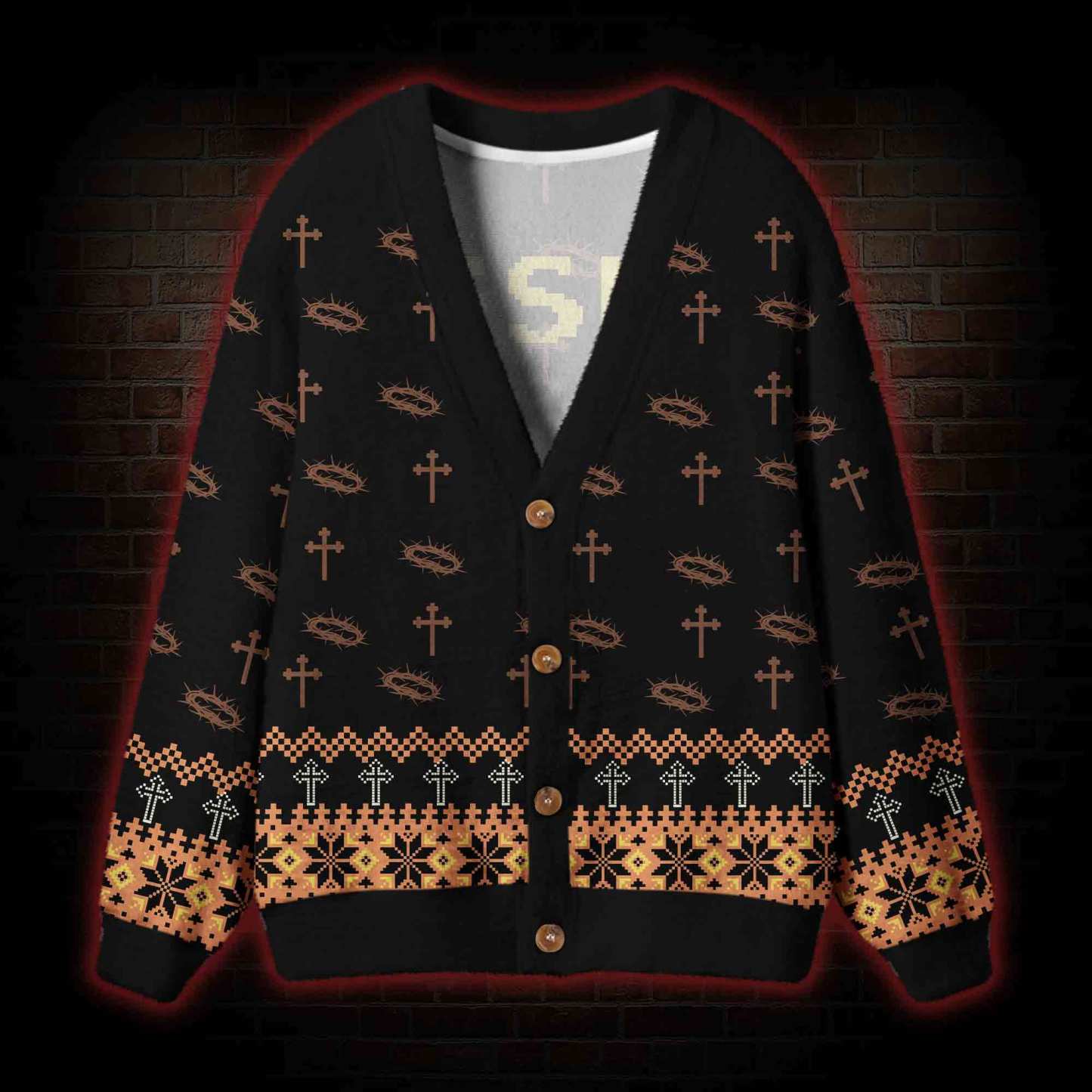 Jesus Has Your Back Cardigan Sweater