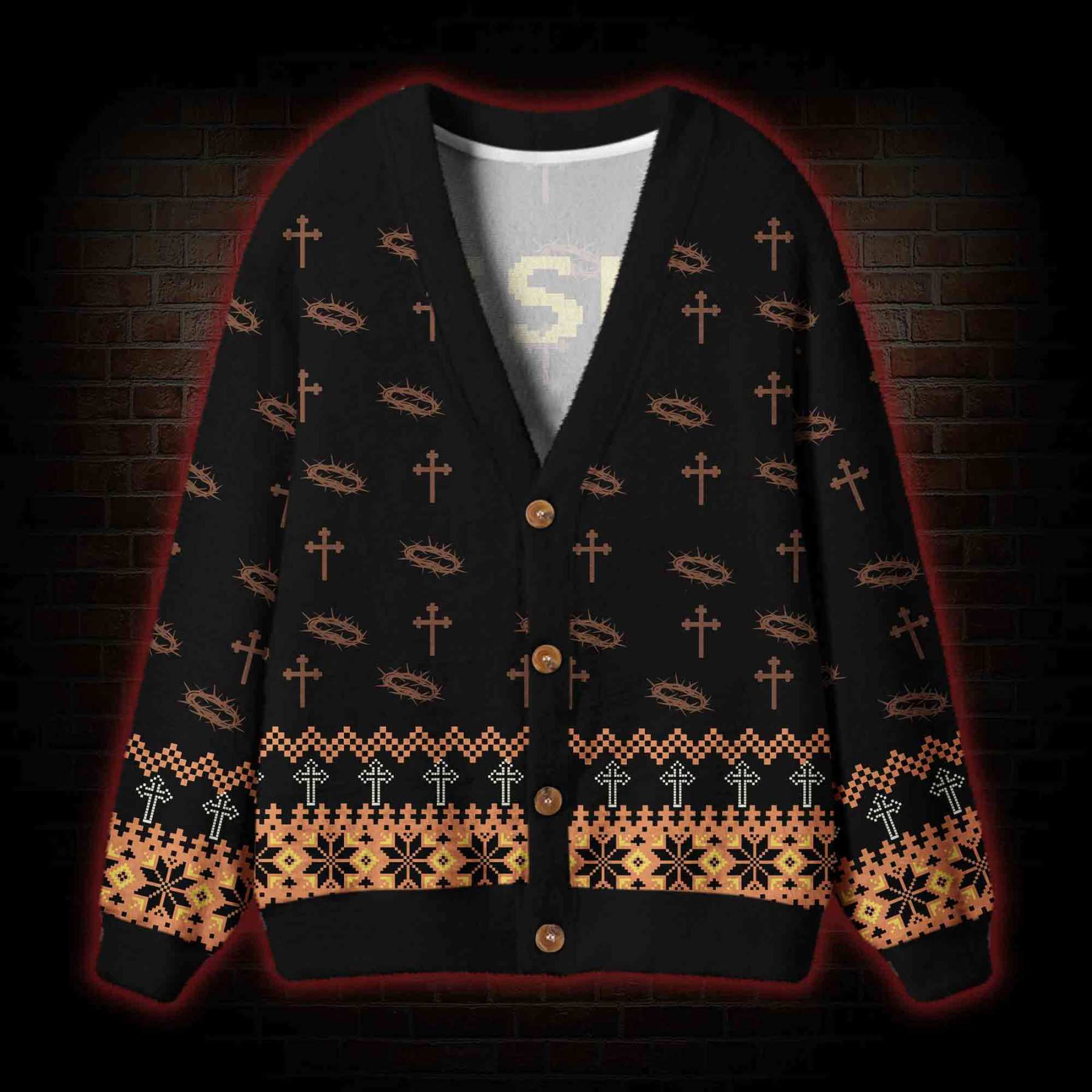 Jesus Has Your Back Cardigan Sweater