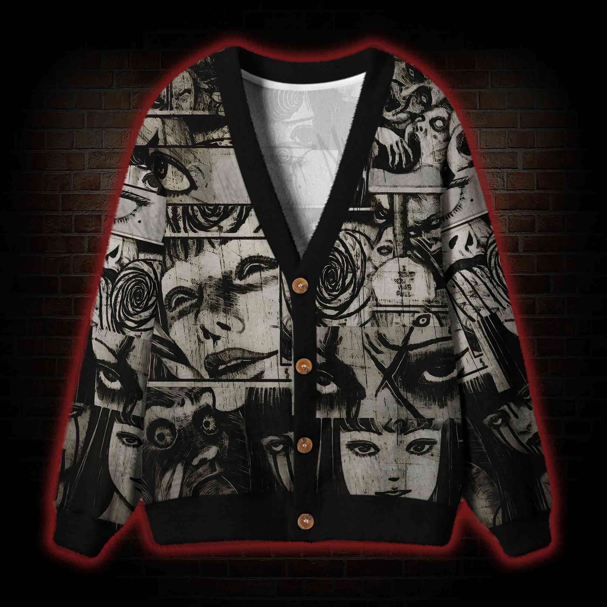 Eyes of Horror Cardigan Sweater