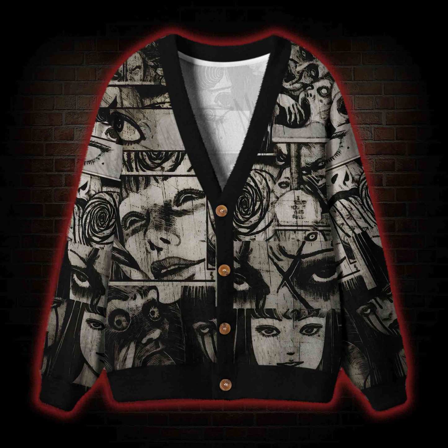 Eyes of Horror Cardigan Sweater