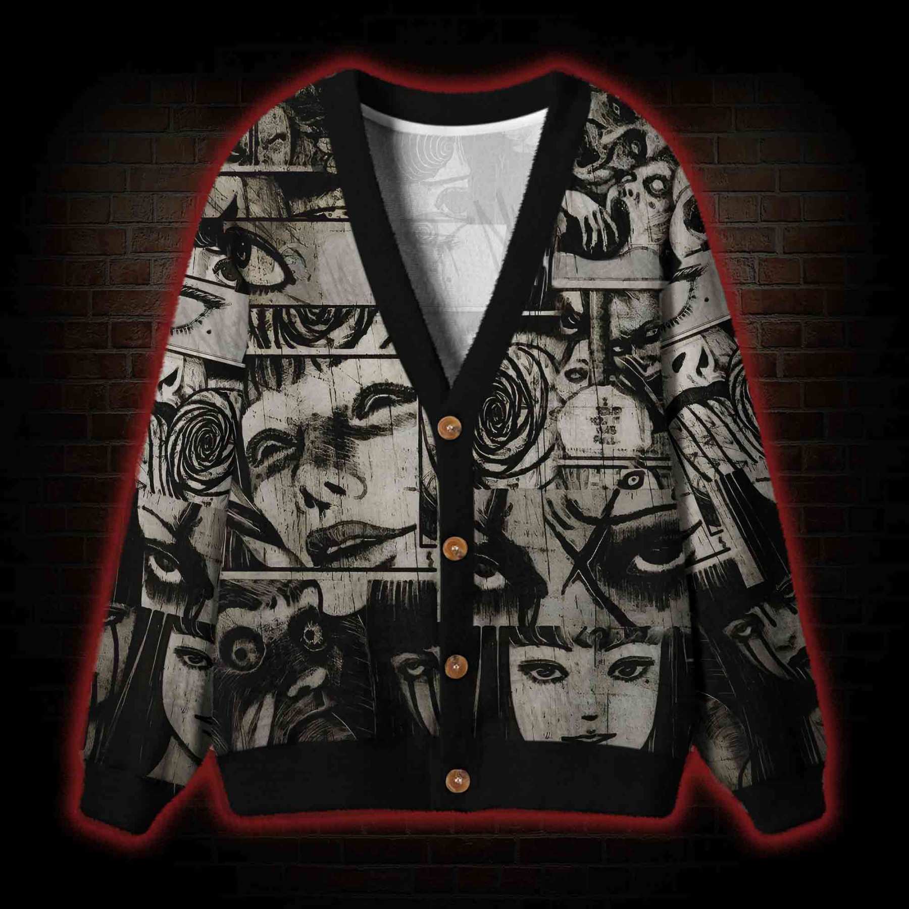Eyes of Horror Cardigan Sweater