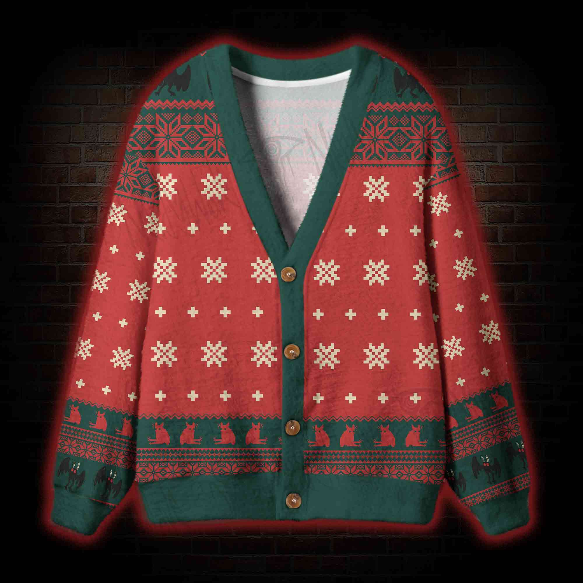 Santa? No It's Mothman Cardigan Sweater