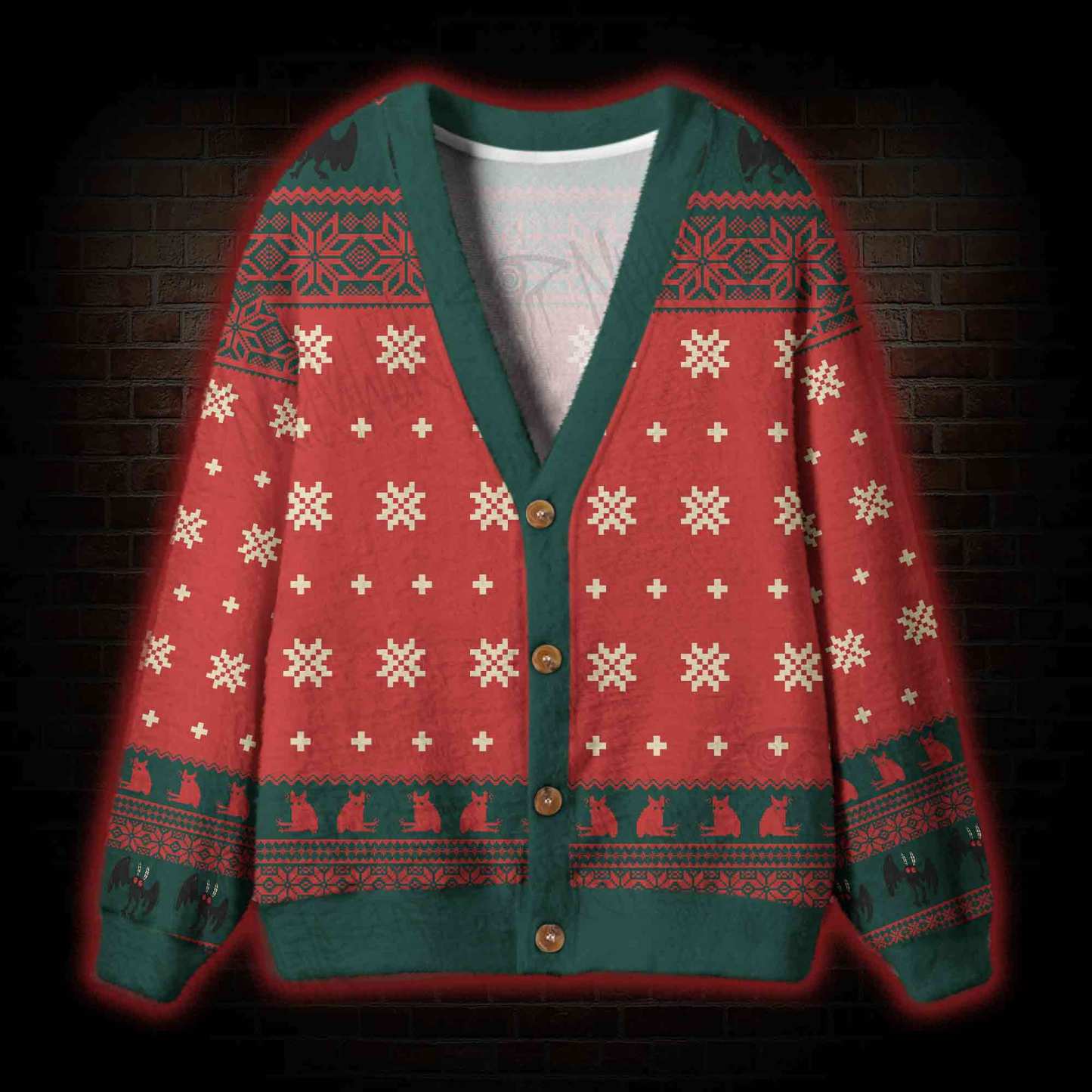 Santa? No It's Mothman Cardigan Sweater