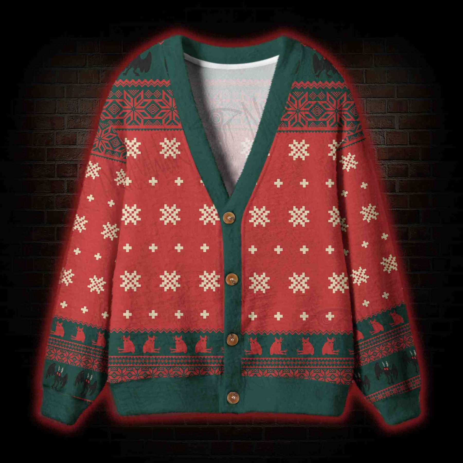Santa? No It's Mothman Cardigan Sweater